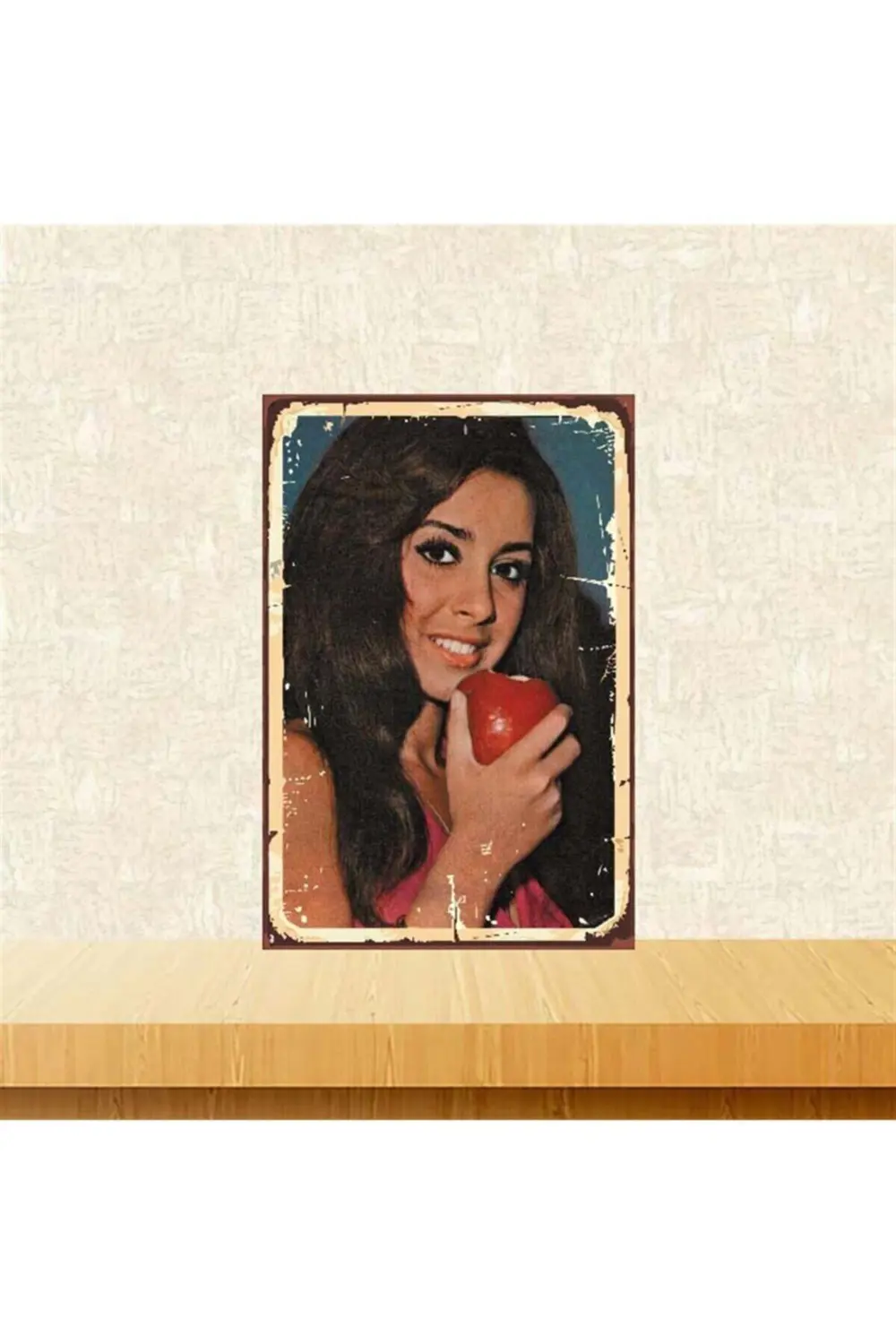 Perihan Savaş 20-30 cm Retro Ahşap Poster Tkfx3850