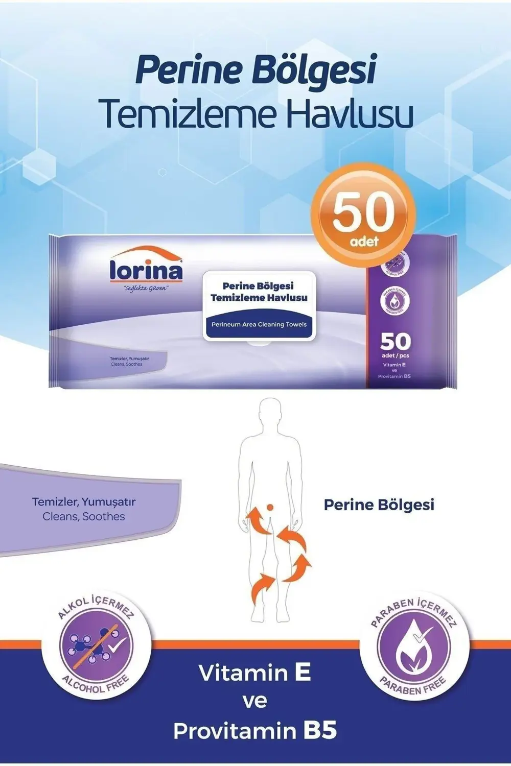 Perine Bölgesi Temizleme Havlusu Extra Geniş 50'li