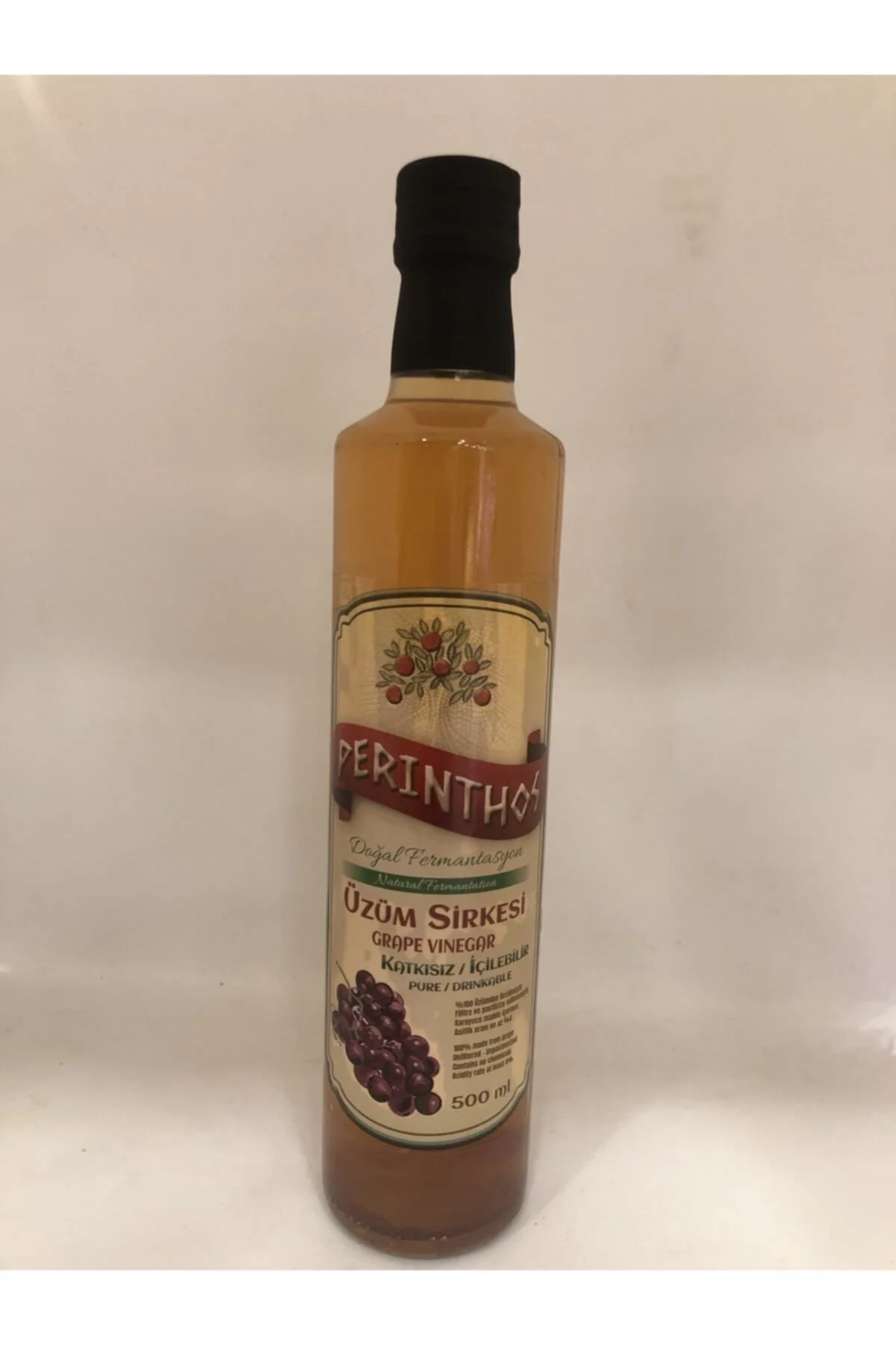 Perınthos Üzüm Sirkesi 500ml Cam Şişe