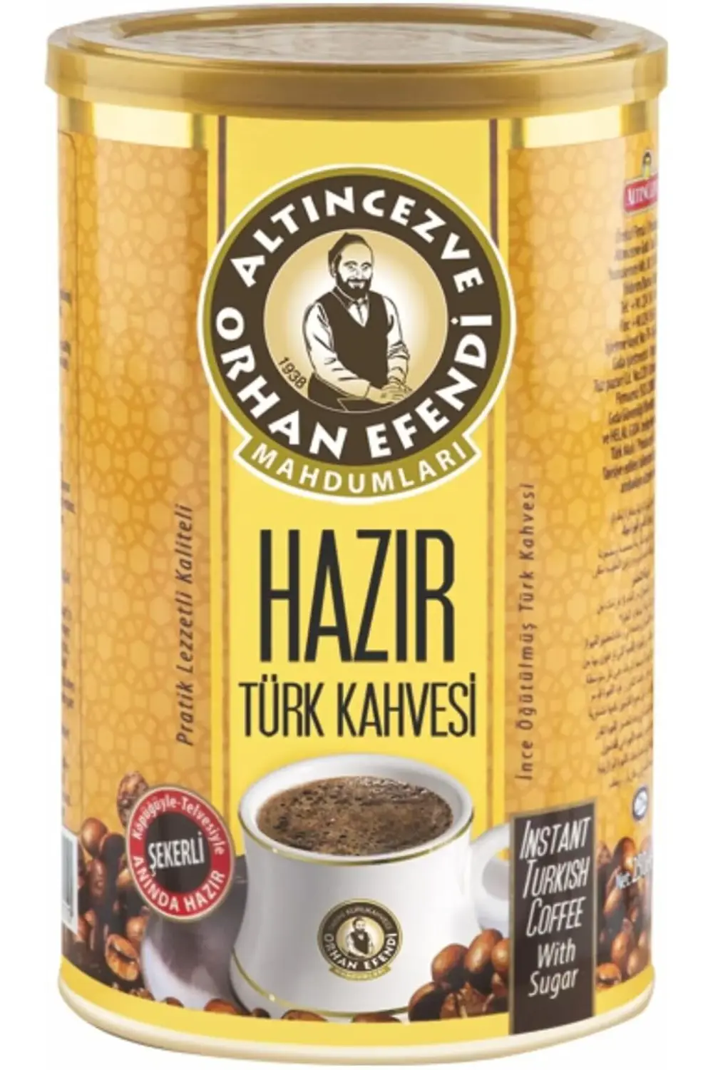peristore Orhan Efendi Hazır Türk Kahvesi Şekerli Teneke 250 Gr b