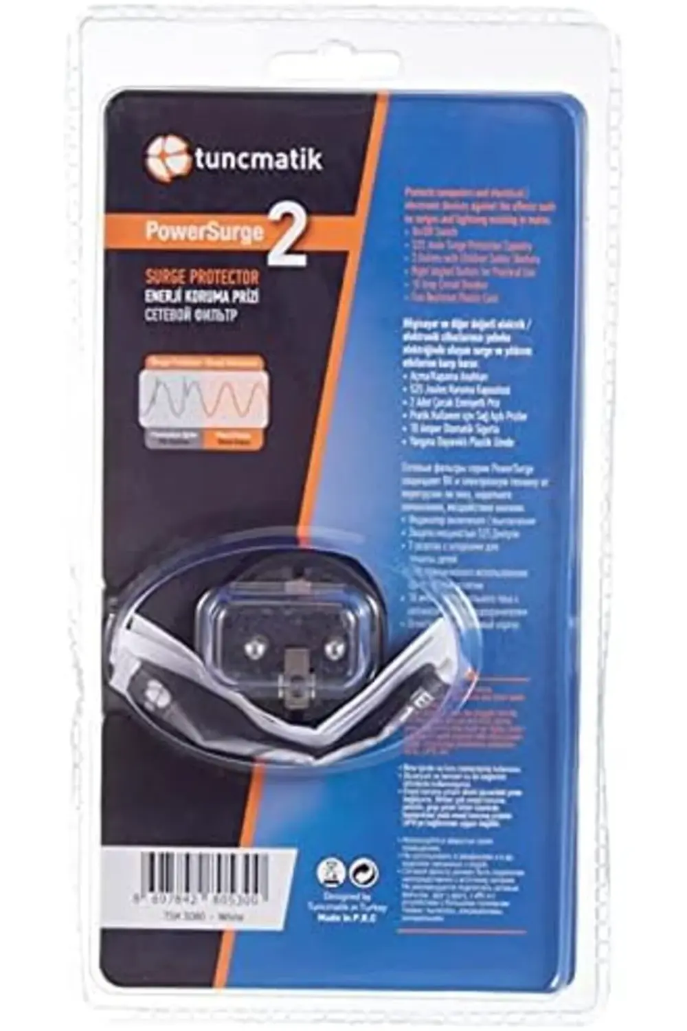 peristore Tsk5080 Akım Koruyucu Prizler, Beyaz, 2'Li 525 Joule by