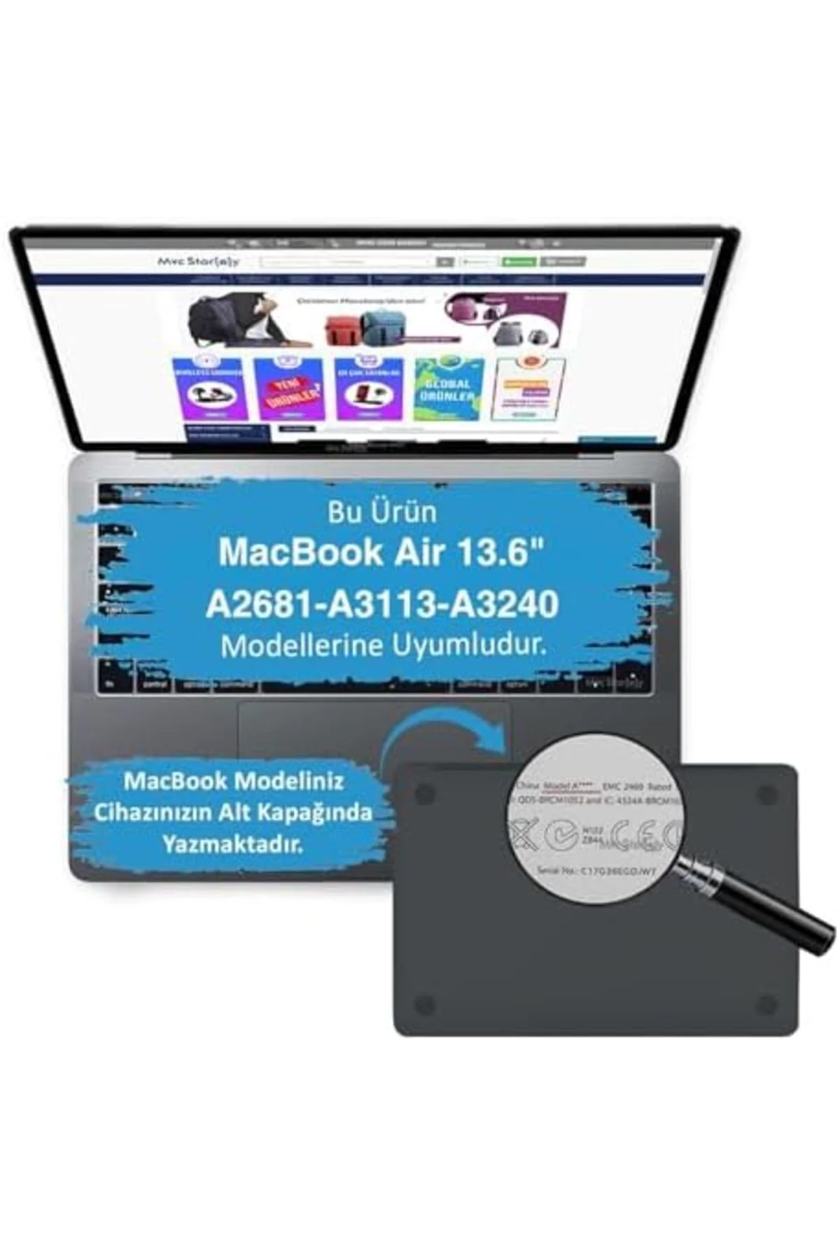 Peristorex Air Kılıf 13 İnç M2 M3 M4 Uyumlu A2681 A3113 A3240 Geo