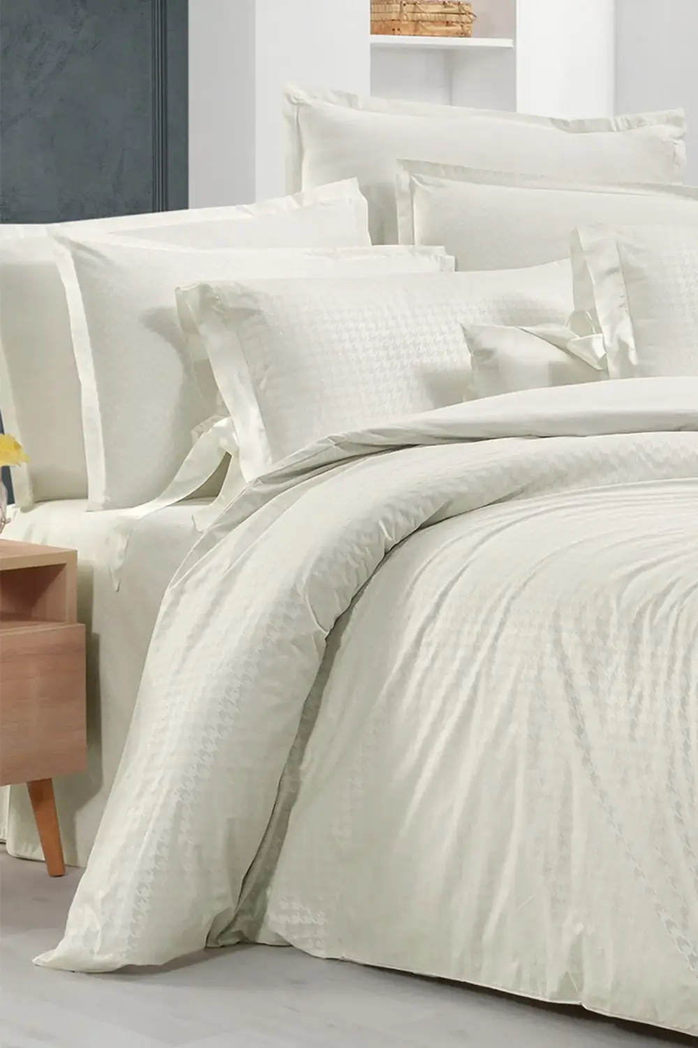 Perlita Bej Tek Kişilik %100 Pamuk Nevresim Takımı