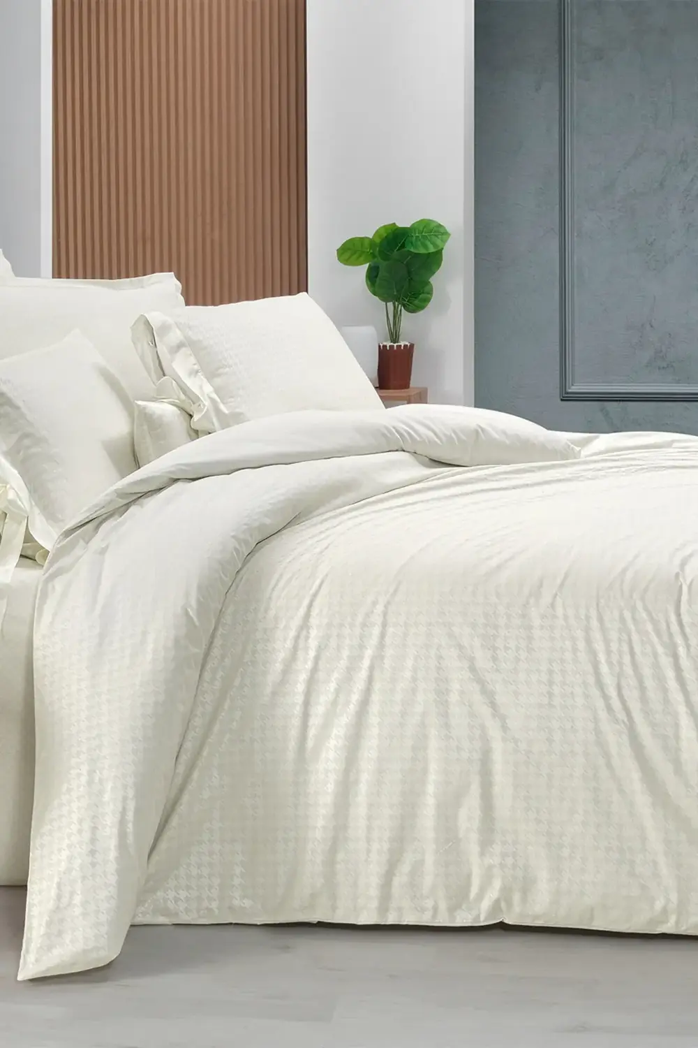 Perlita Bej Tek Kişilik %100 Pamuk Nevresim Takımı