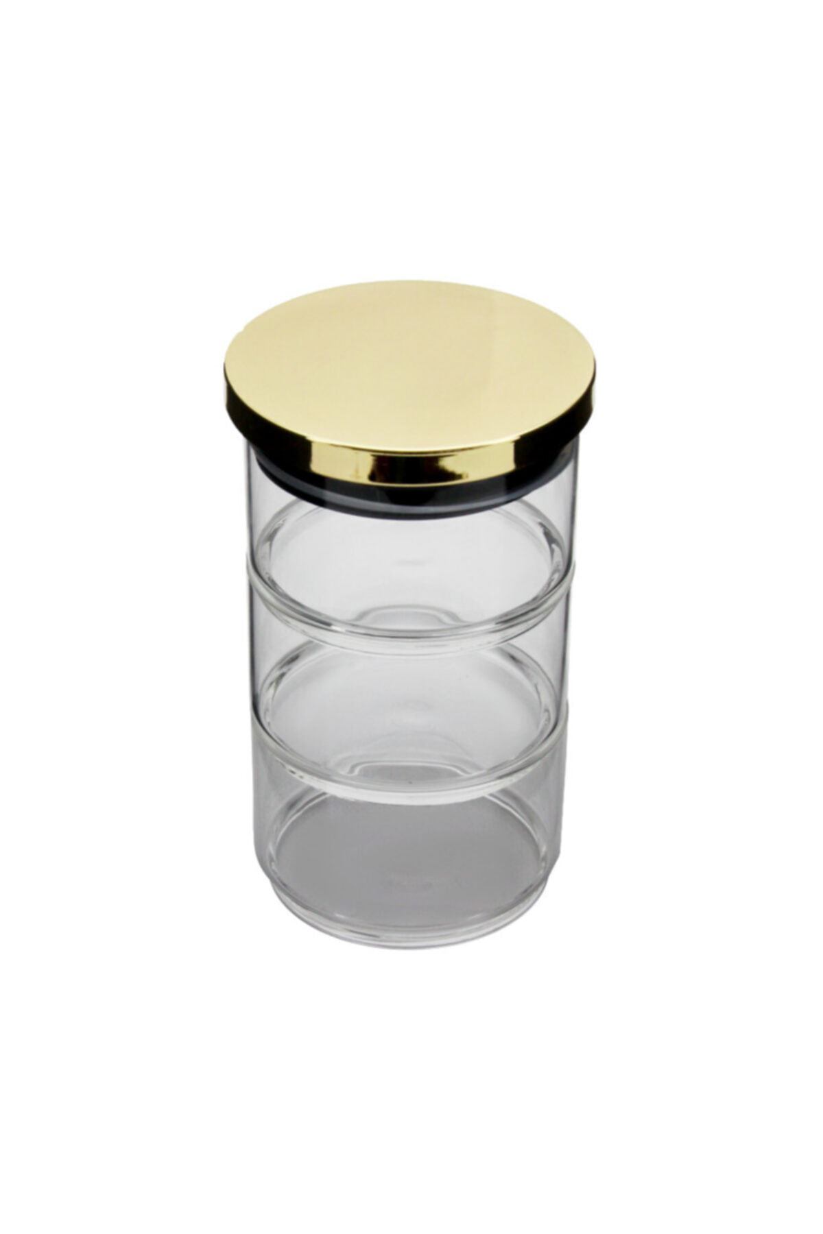 Perotti Gael 3 Katlı Cam Saklama Kabı - Altın