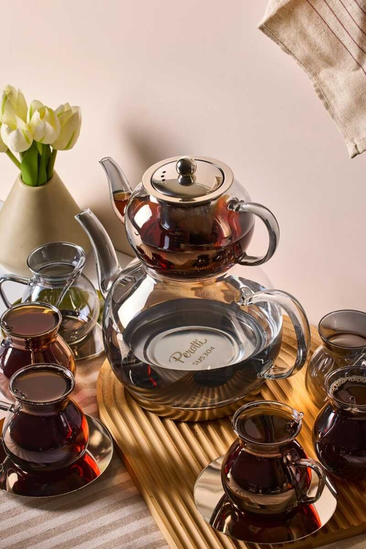 Gunes Zuccaciye Perotti Keyf-İ Ala Füme Premium 20 Parça İndüksiyon Tabanlı Boros