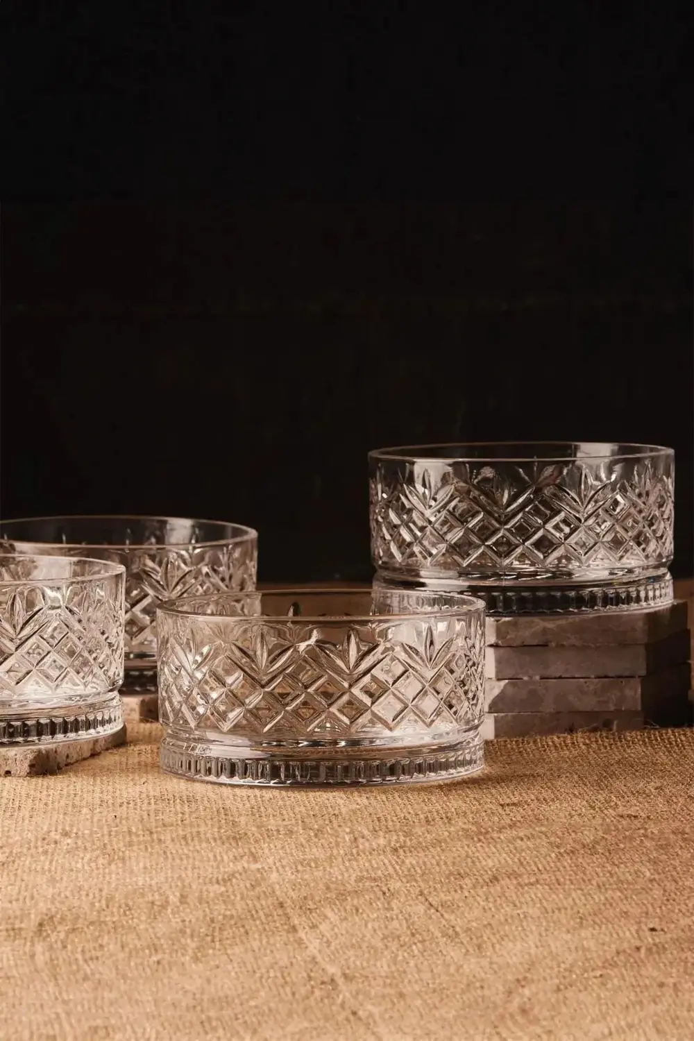 Perotti melony bowl 220 ml 4lü set cam kase çerezlik küçük boy 14