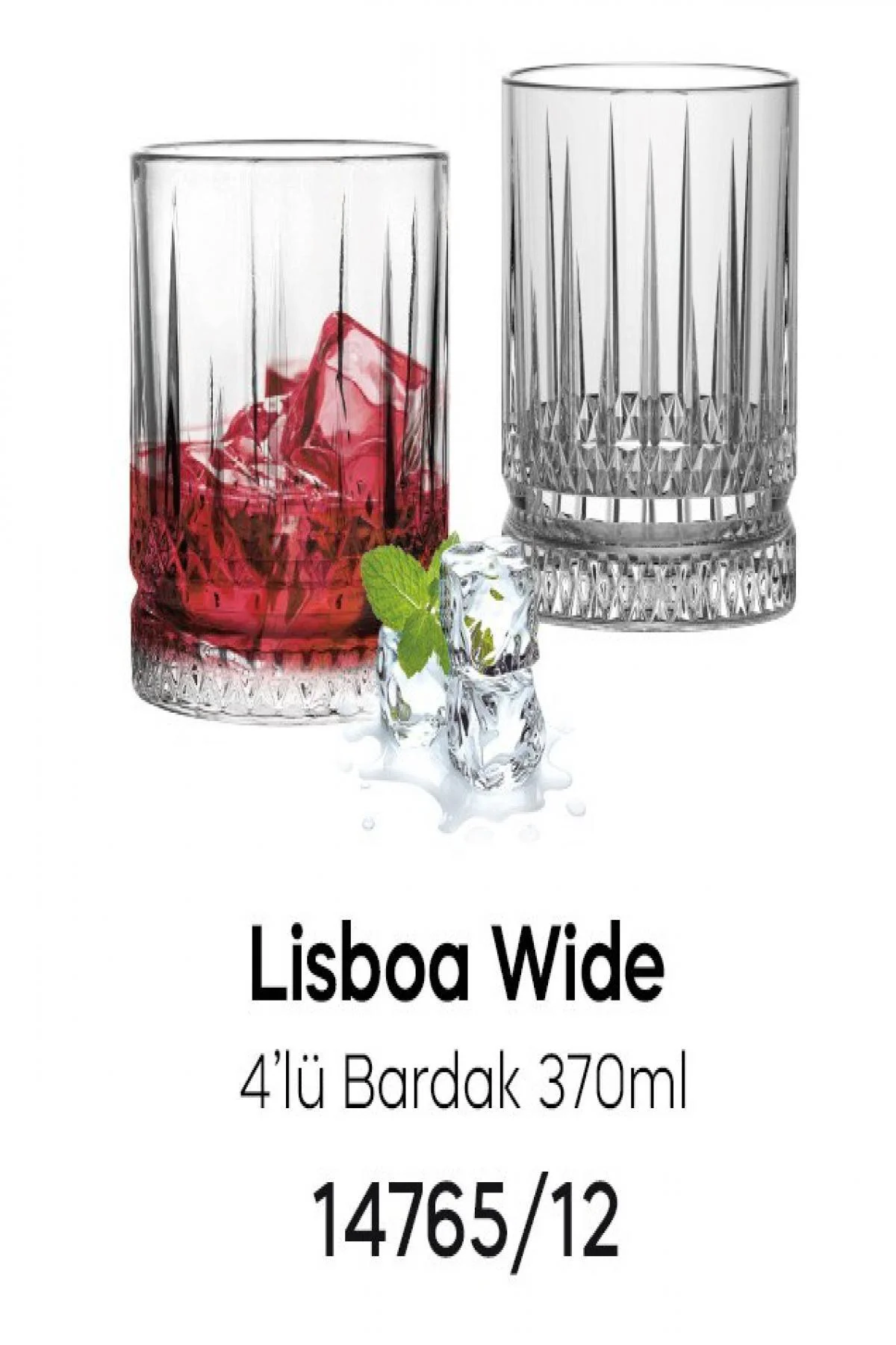 PEROTTİ MELONY WIDE 4`LÜ BARDAK 370ML 14765