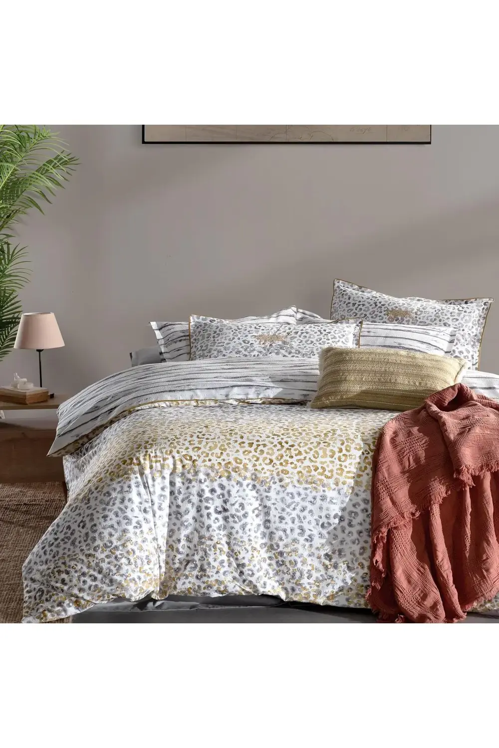 Persian Gri Tek Kişilik %100 Pamuk Nevresim Takımı