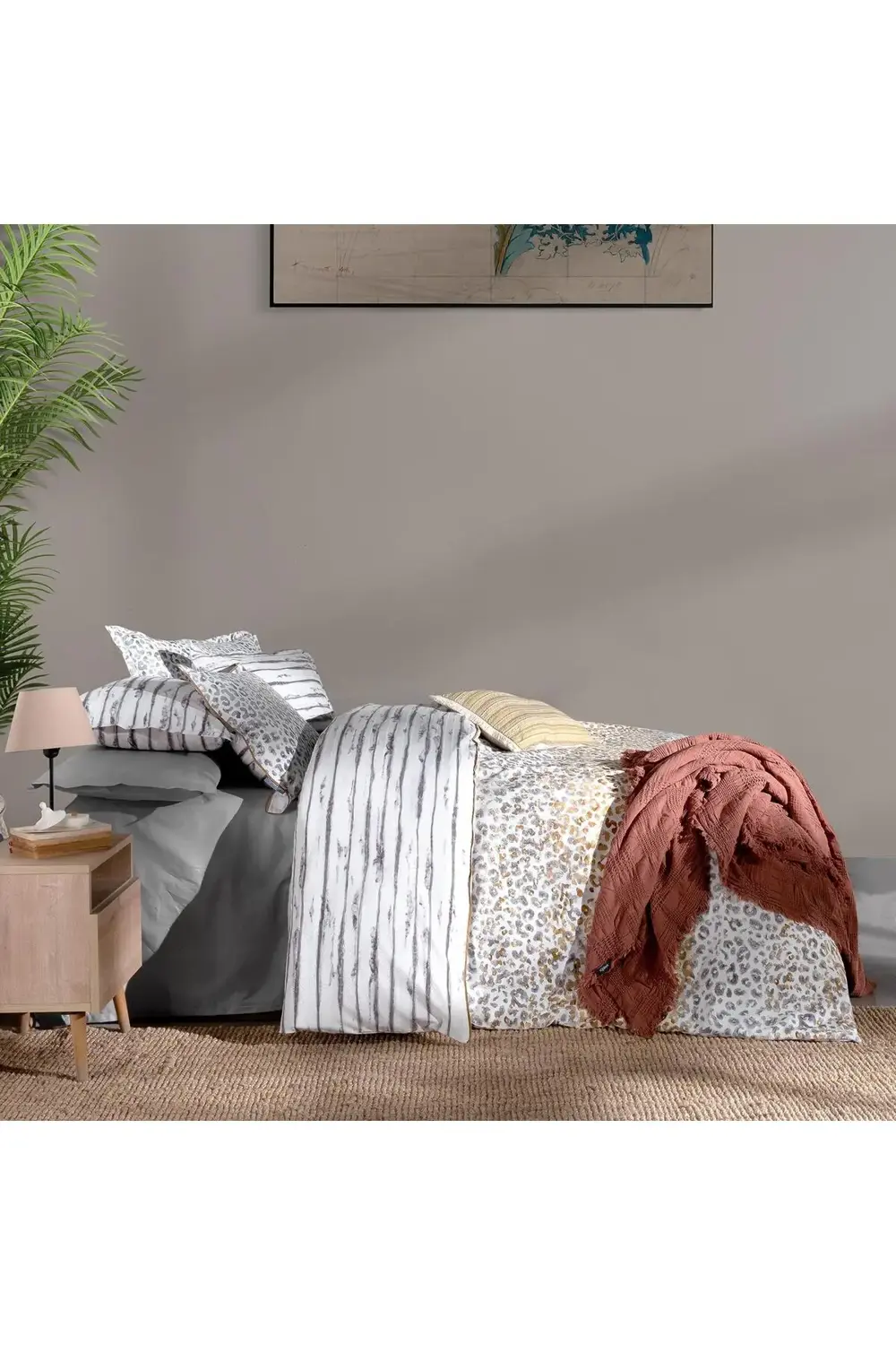 Persian Gri Tek Kişilik %100 Pamuk Nevresim Takımı