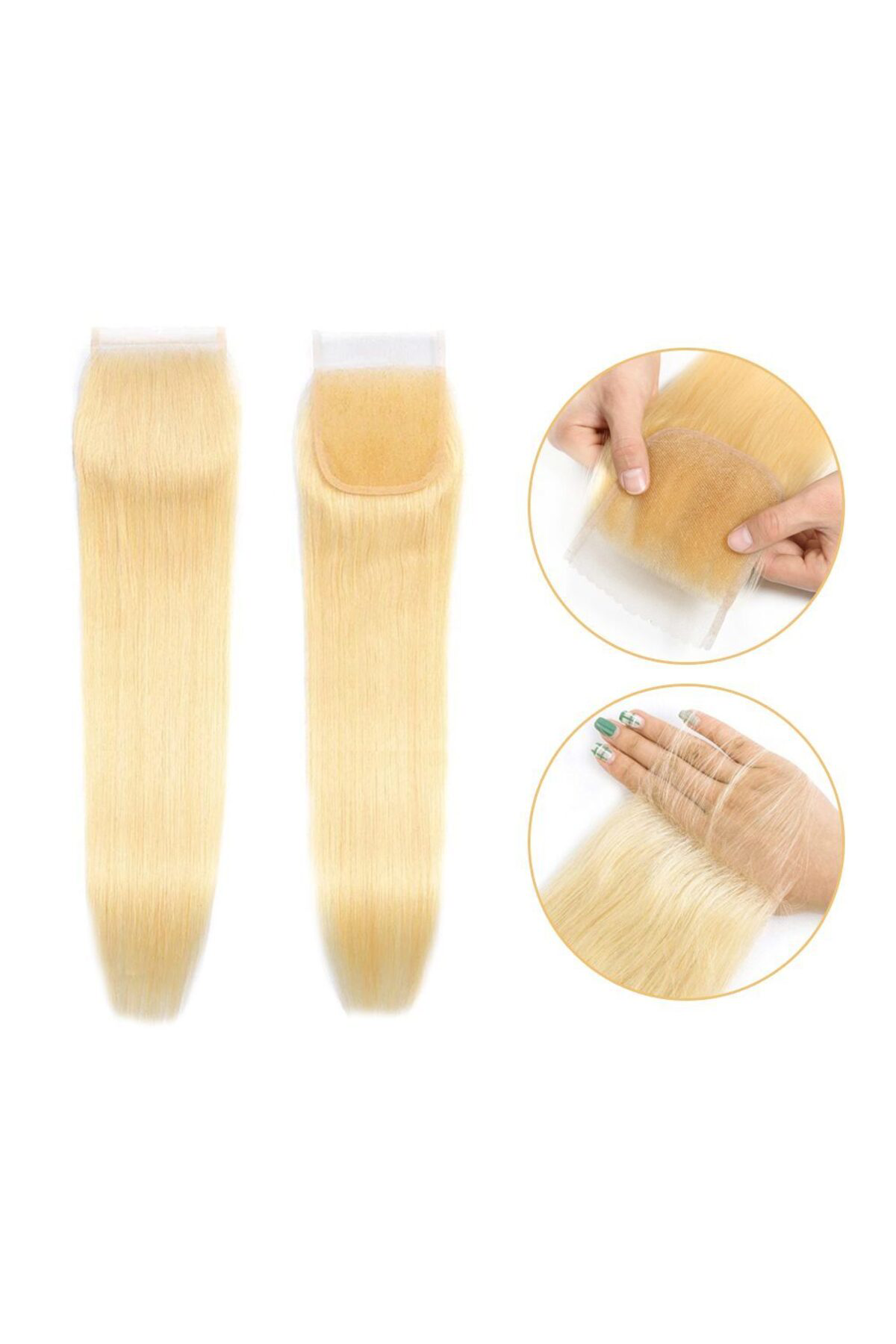 Renklidüşler Peruk Tepesi Platin Renk (Closure) 14İnch