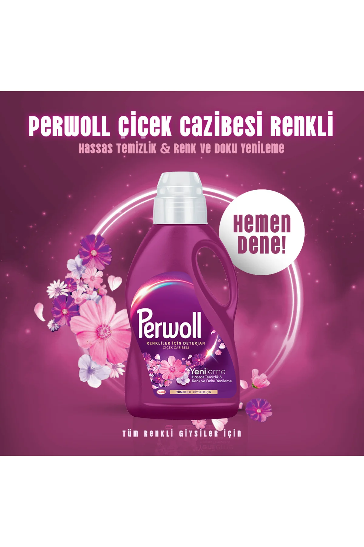PERVOLCazibesi Renkli Giysiler için Sıvı Çamaşır Deterjanı 2.7L (