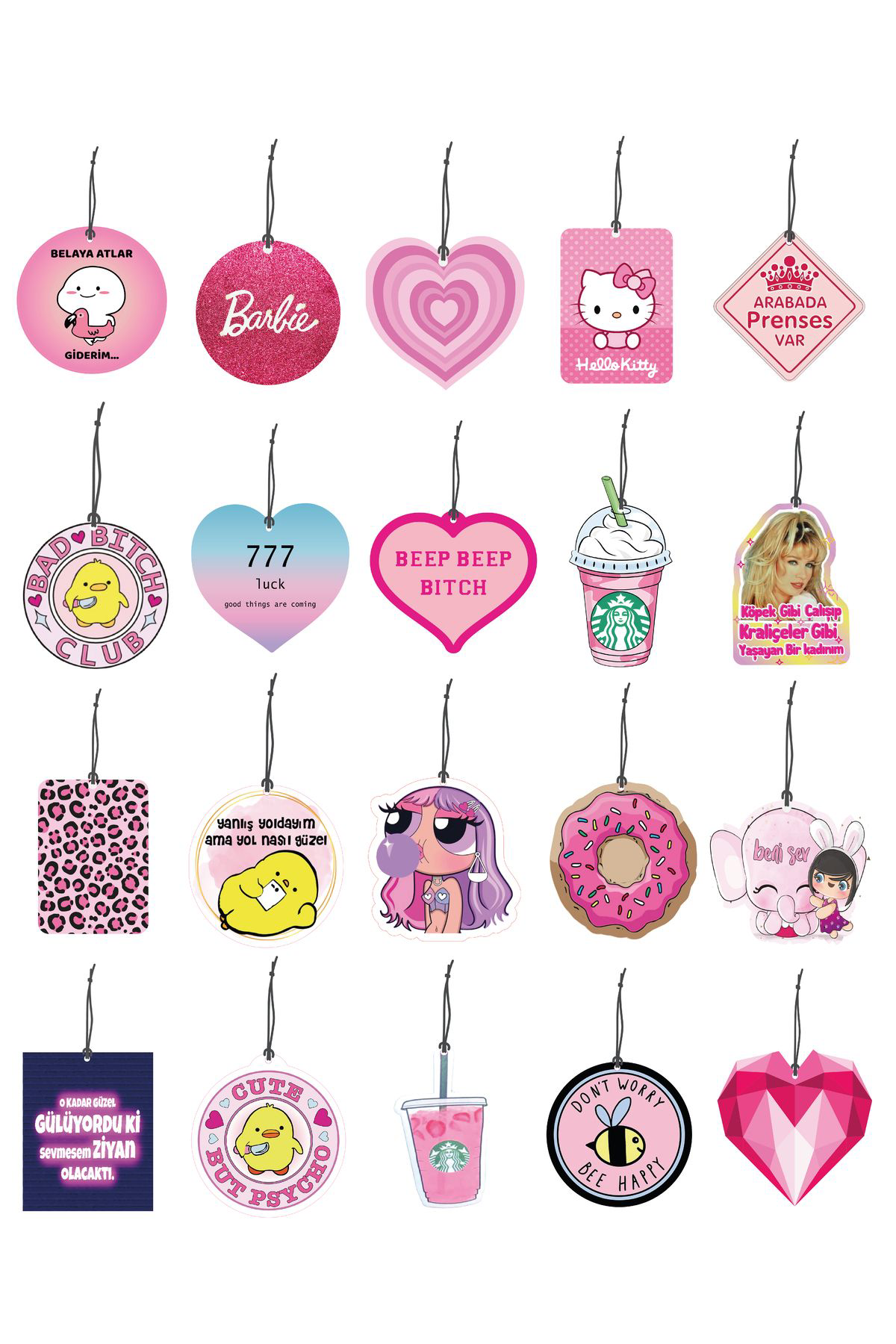 Bymeyla Pespembe Çok Sevilen Ekonomik 20'Li Oto Kokusu Ve Oto Aksesuari