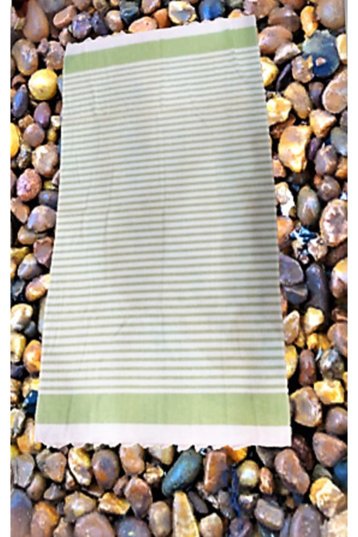 Zen Peştemal Plaj Ve Hamam Havlusu Yeşil Çizgili