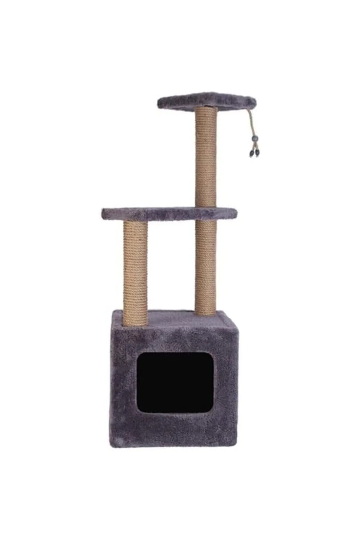 Pet Basamaklı Yuvalı Kare Ev Kedi Tırmalaması Gri Pet Basamaklı Yuvalı Kare Ev Kedi Tırmalaması Gri