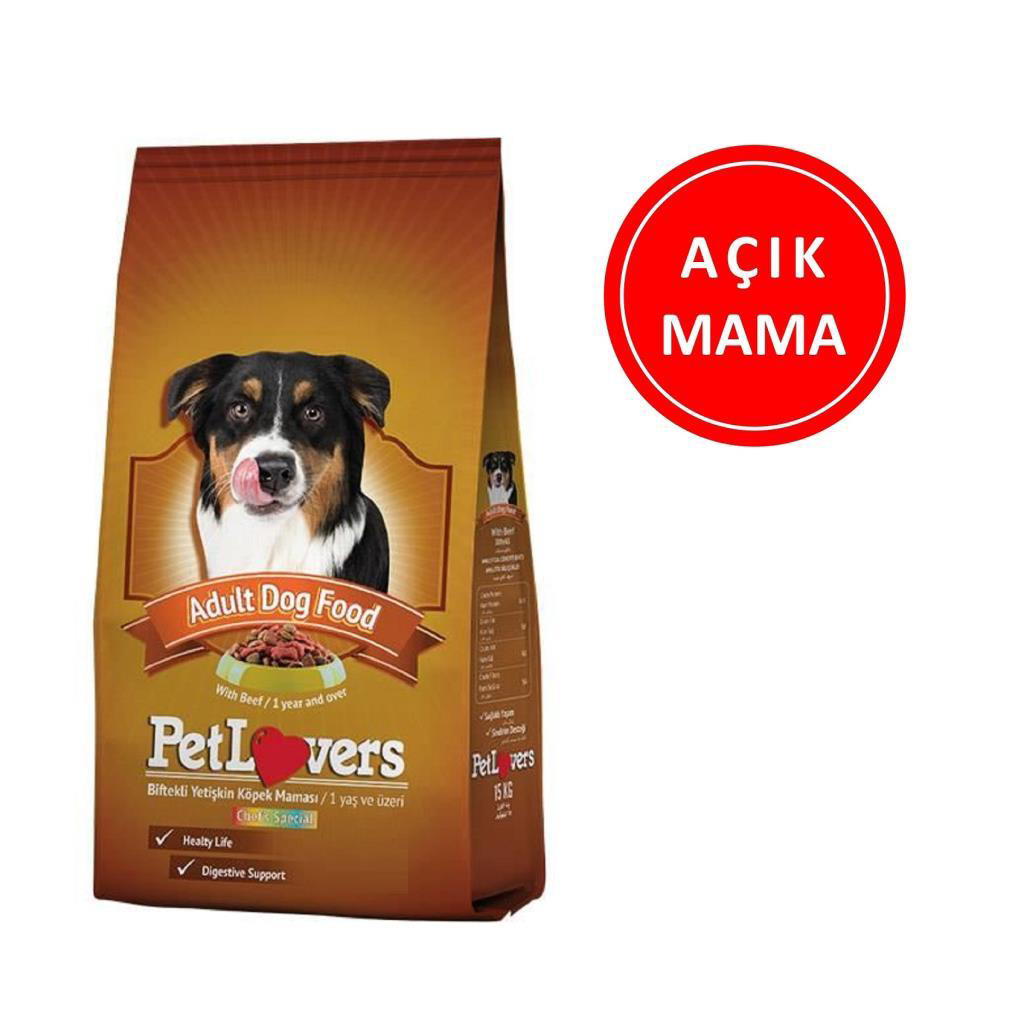 Pet Lovers Biftekli Yetişkin Köpek Maması 1 Kg AÇIK