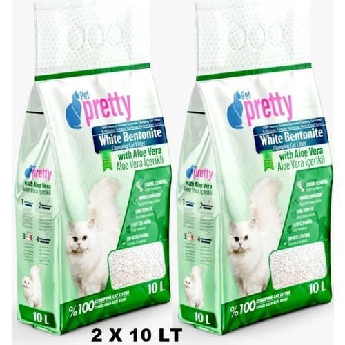 Pet Pretty Aloe Vera Kokulu Ince Taneli Topaklaşan Kedi Kumu 10 L