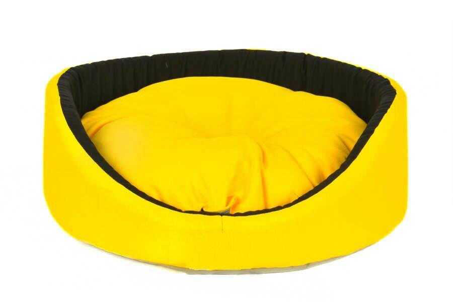 Pet Pretty Kedi Köpek Oval Simit Yatak Sarı 46 cm