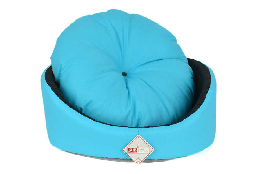 Pet Pretty Kedi Köpek Oval Simit Yatak Mavi 46 cm