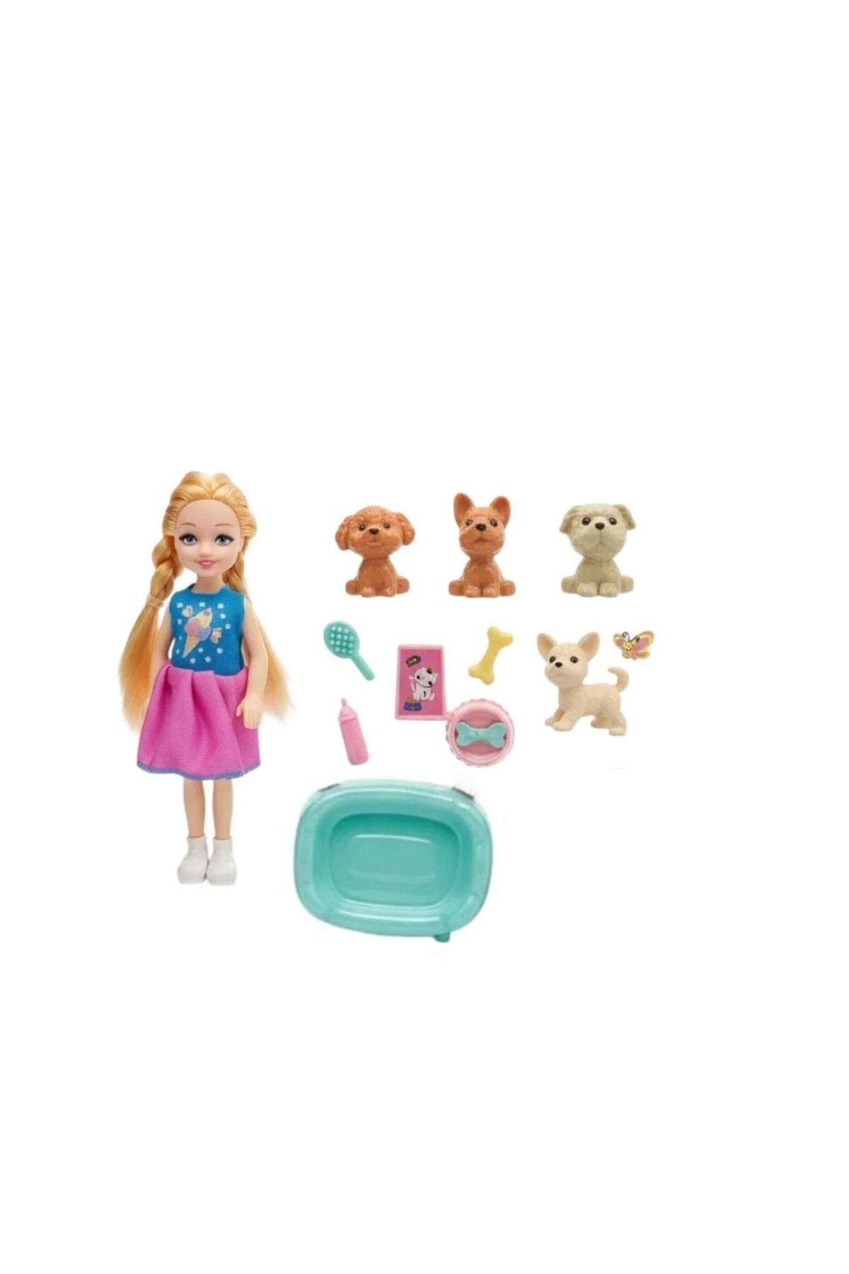Pet Shop - Bebekli Köpek Bakım Seti - 7722-3 - Sarışın (Lisinya)