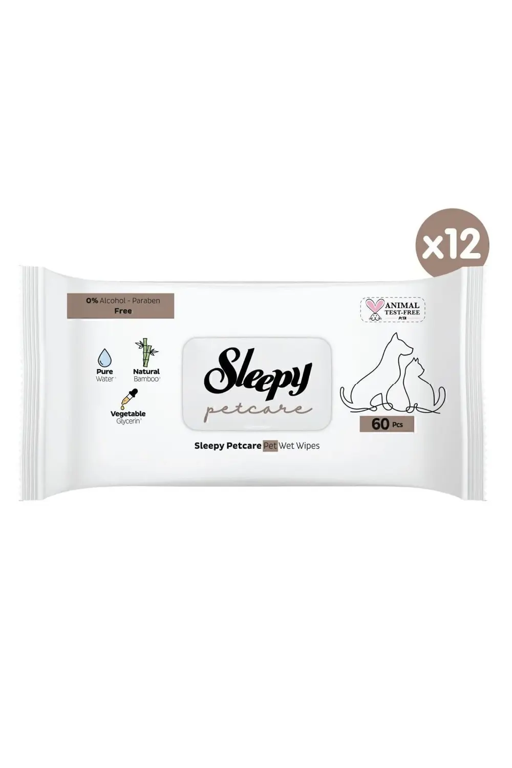 Petcare Evcil Hayvan Islak Havlusu 12x60 Yaprak