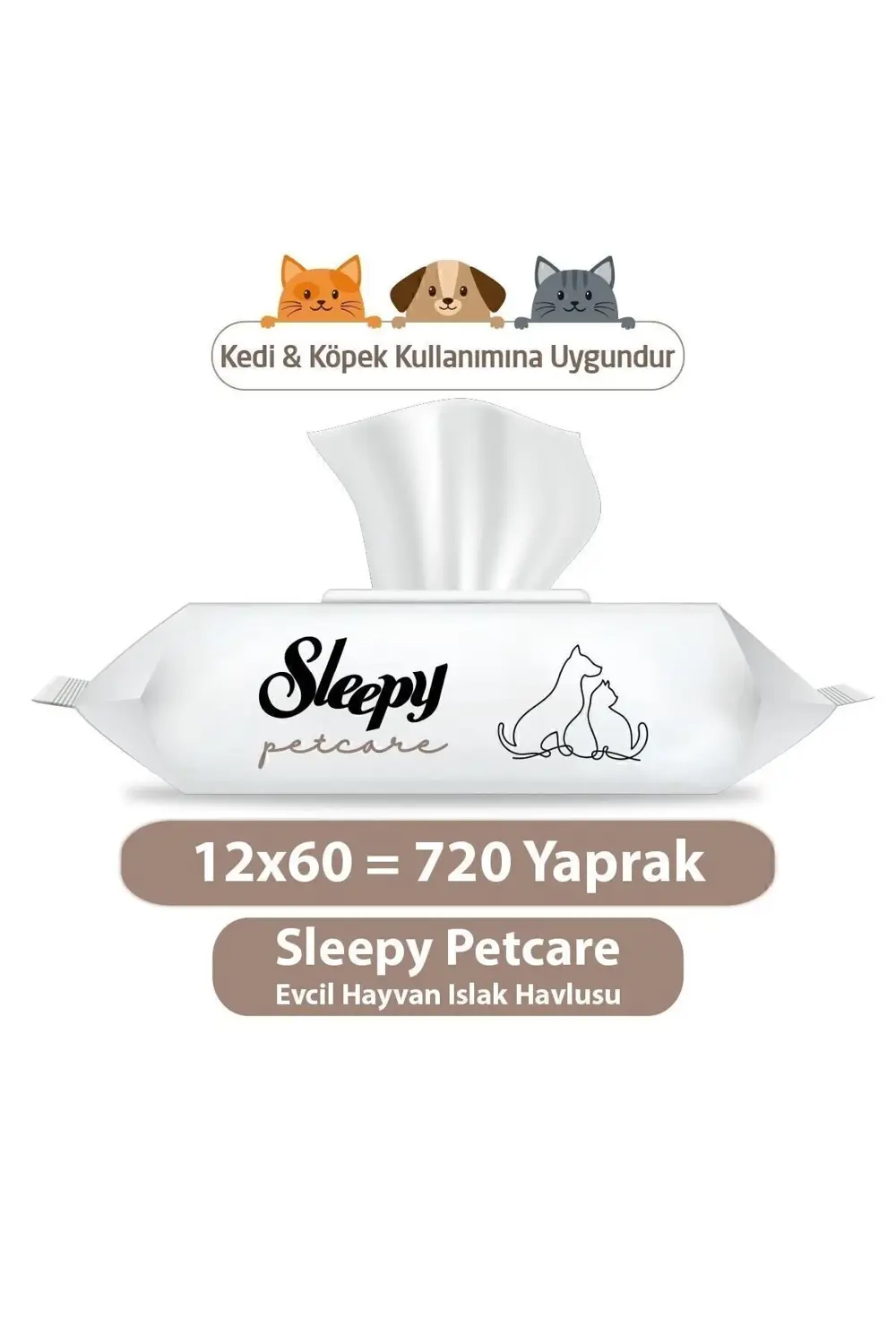 Sleepy Petcare Evcil Hayvan İslak Havlusu 12X60 Yaprak