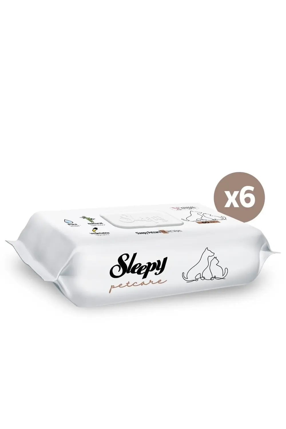 Sleepy Petcare Evcil Hayvan İslak Havlusu 6X60 Yaprak