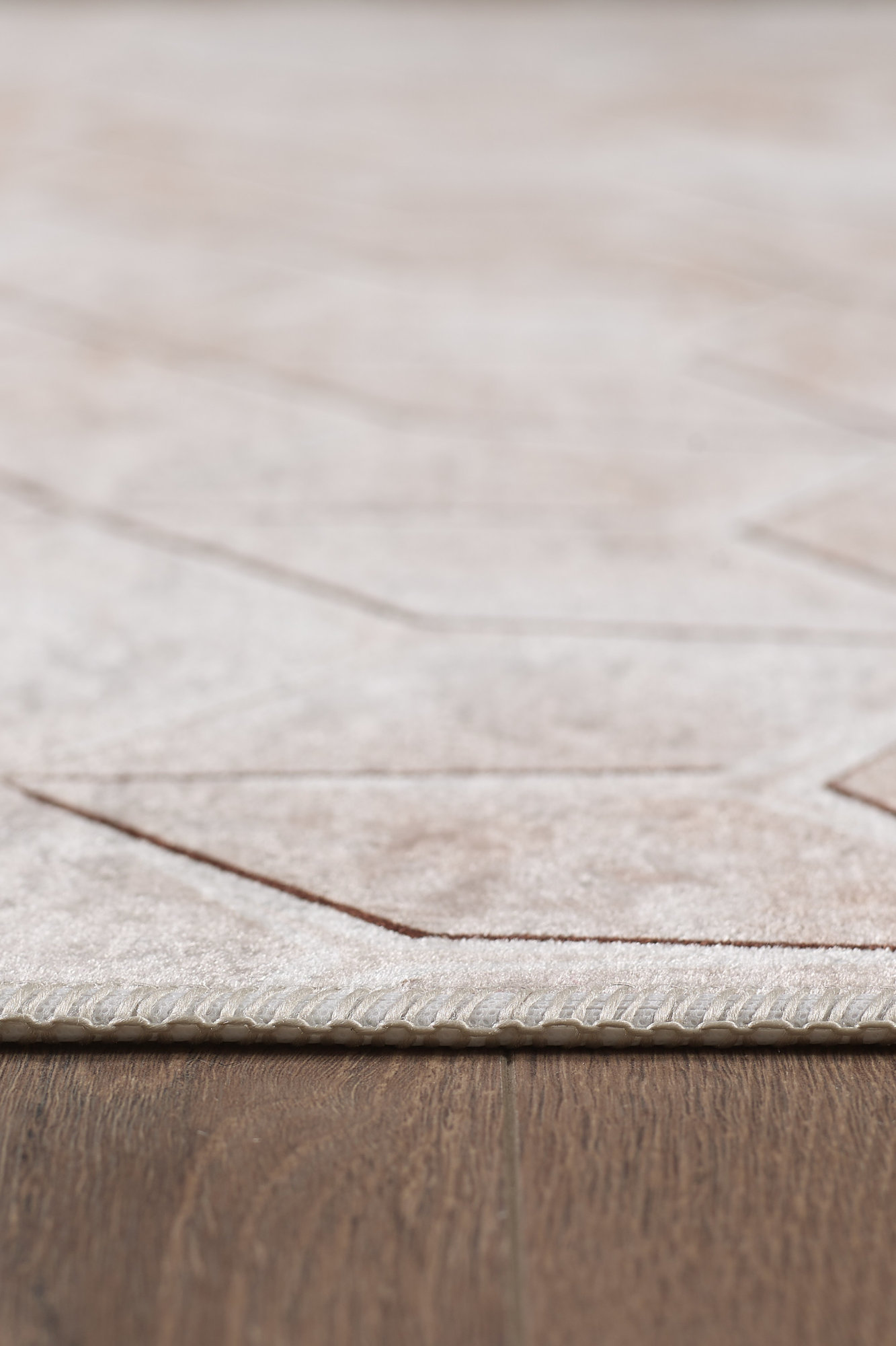 Anaska Home Petek Desenli Kahverengi Dijital Baskı Yıkanabilir Kaymaz Taban S