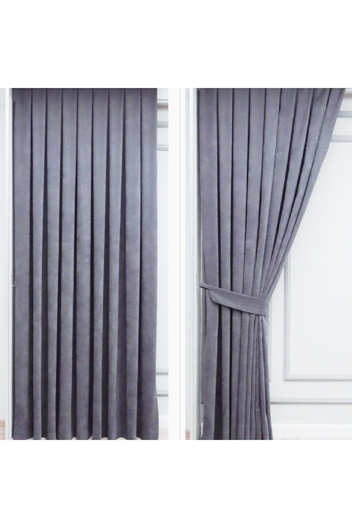 Petek Dokulu Kadife Görünümlü Dökümlü Yüksek Kaliteli Fon Perde 1