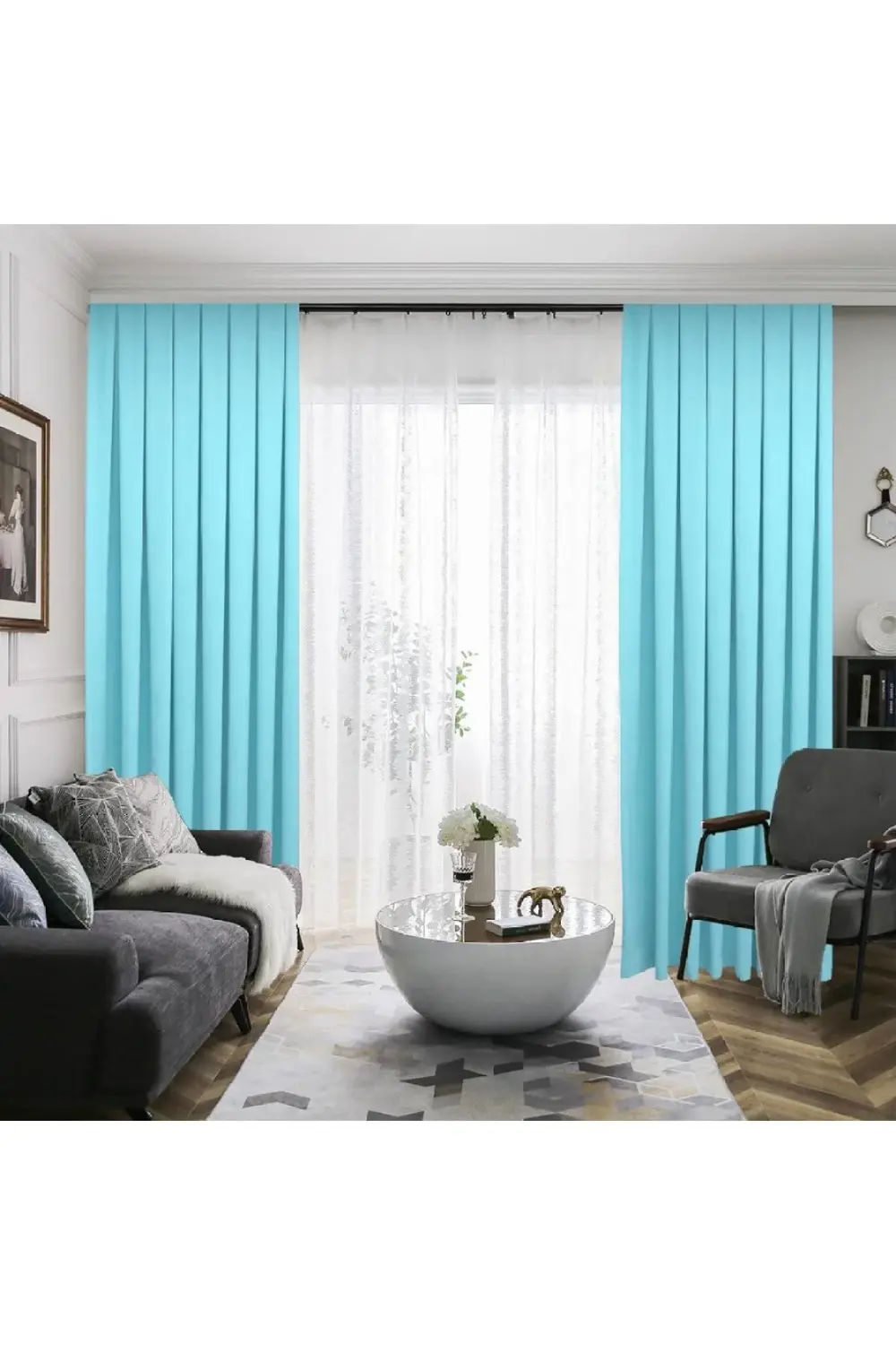 Petek Dokulu Kadife Görünümlü Dökümlü Yüksek Kaliteli Fon Perde 1