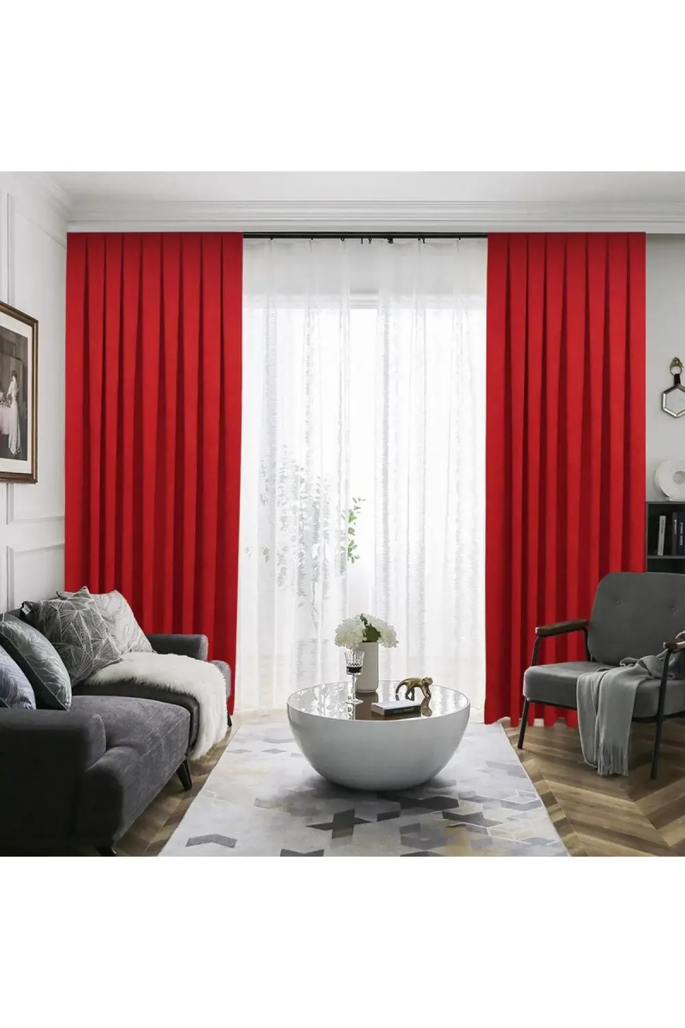 Petek Dokulu Kadife Görünümlü Dökümlü Yüksek Kaliteli Fon Perde 1