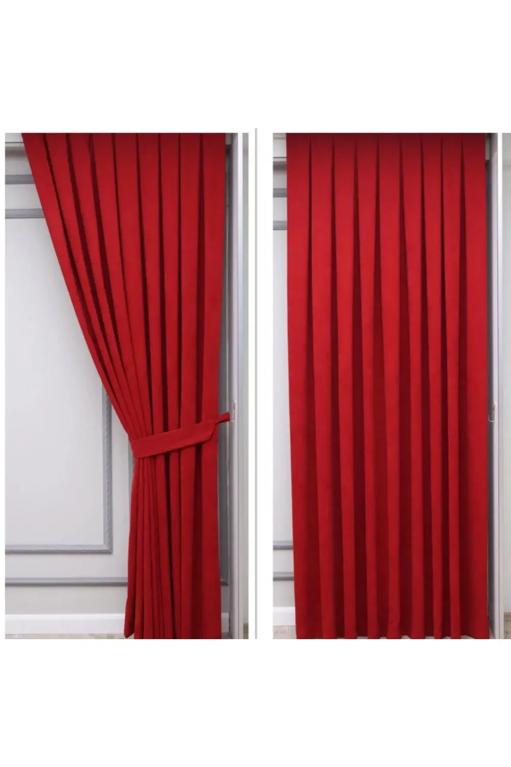 Petek Dokulu Kadife Görünümlü Dökümlü Yüksek Kaliteli Fon Perde 1