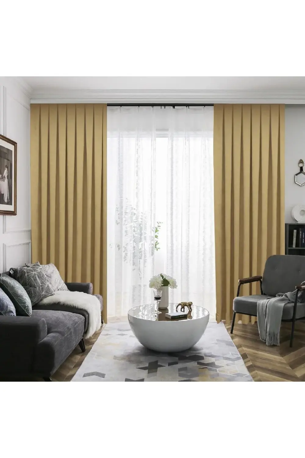 Petek Dokulu Kadife Görünümlü Dökümlü Yüksek Kaliteli Fon Perde 1