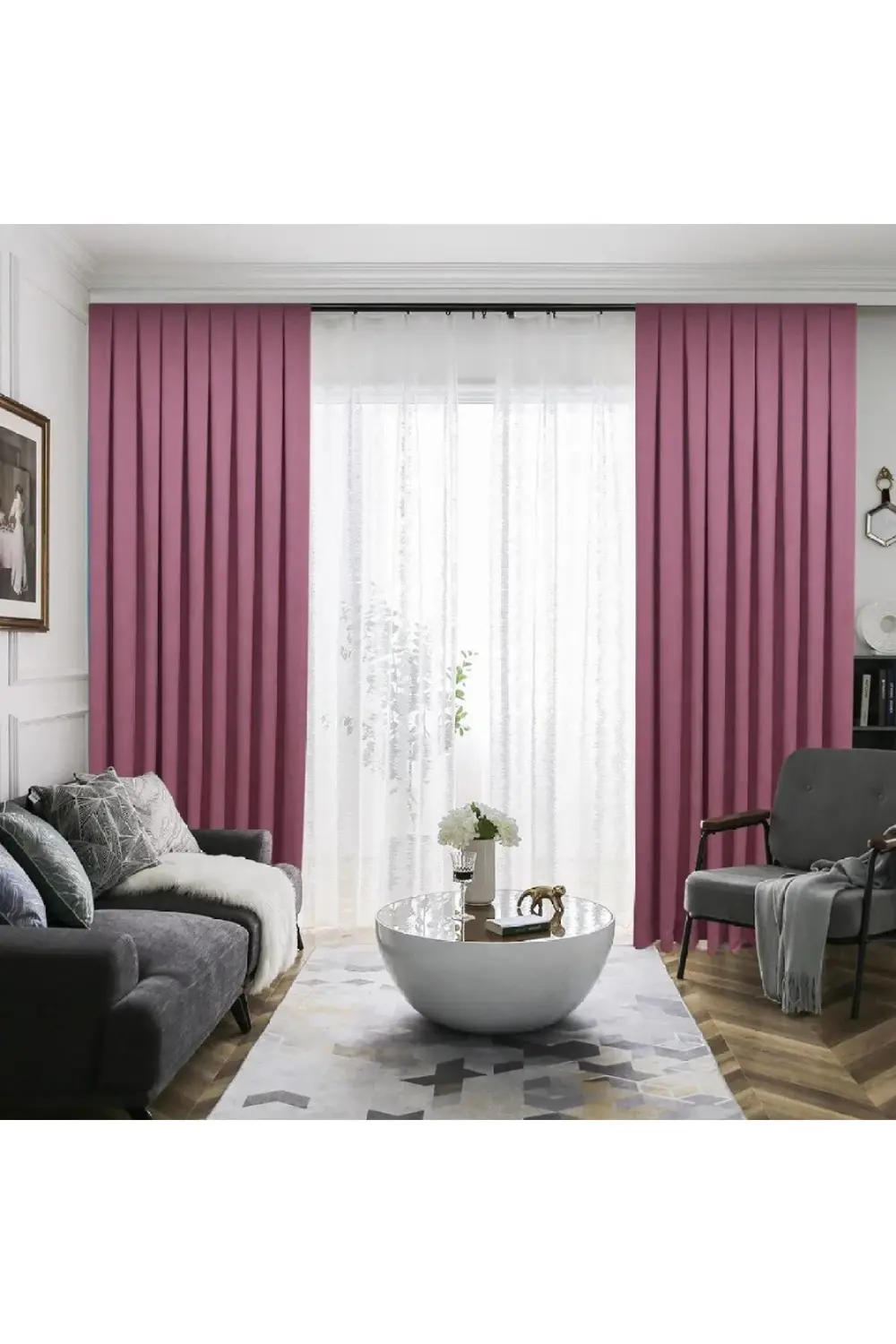 Petek Dokulu Kadife Görünümlü Dökümlü Yüksek Kaliteli Fon Perde 1