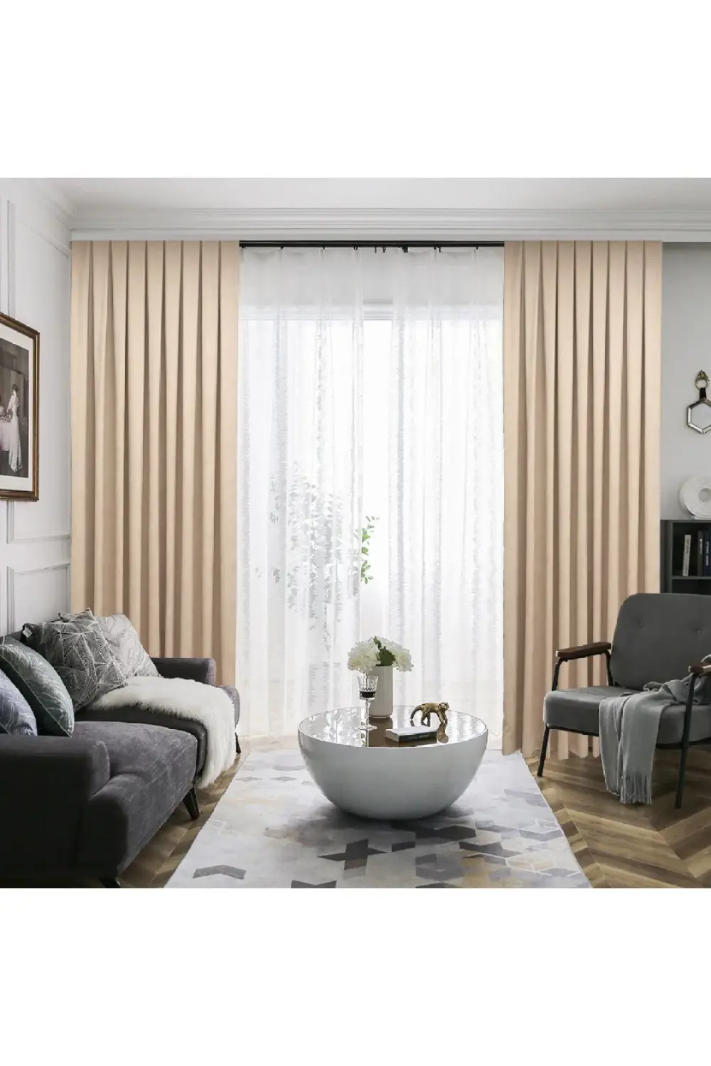 Petek Dokulu Kadife Görünümlü Dökümlü Yüksek Kaliteli Fon Perde 1