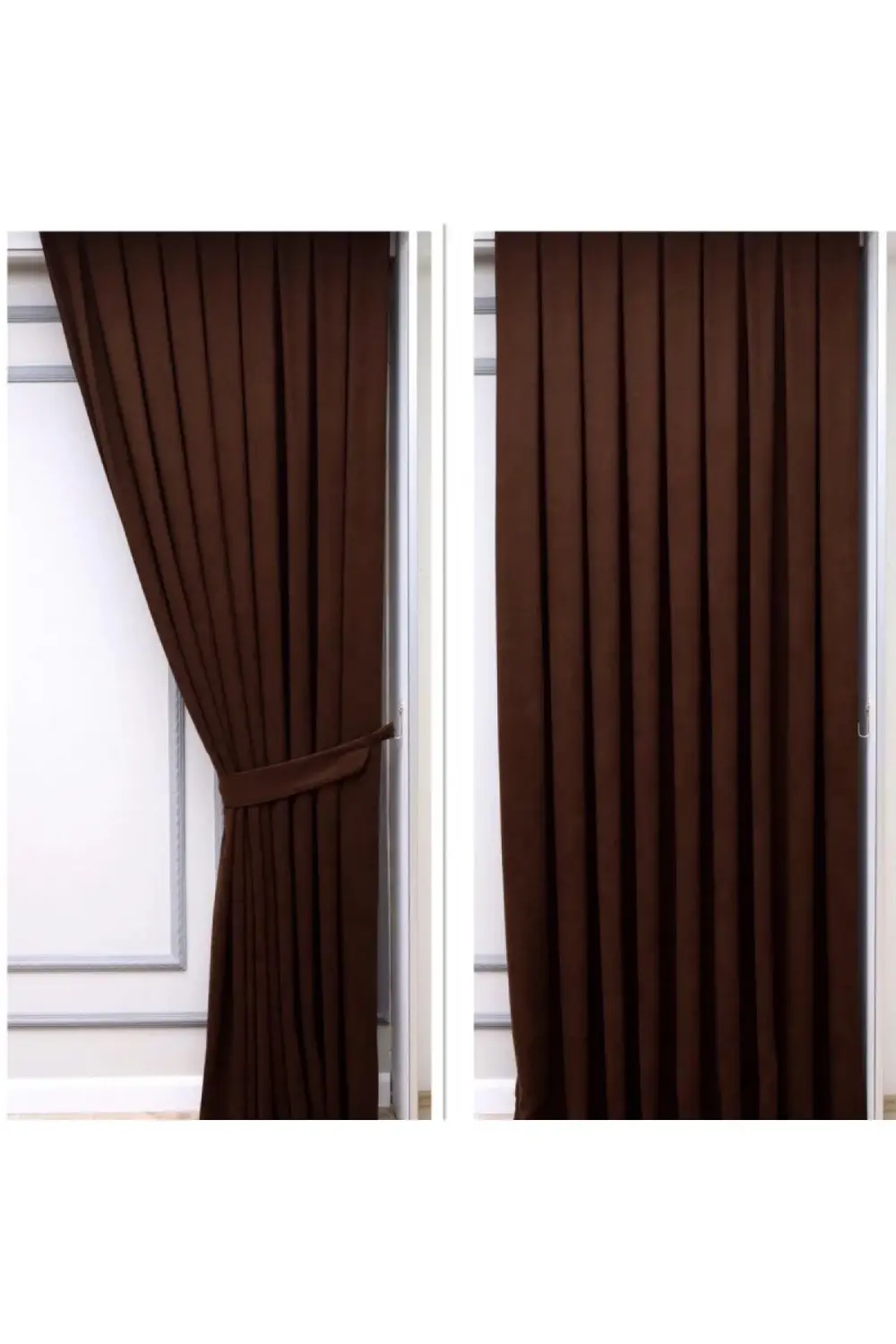 Petek Dokulu Kadife Görünümlü Dökümlü Yüksek Kaliteli Fon Perde 1