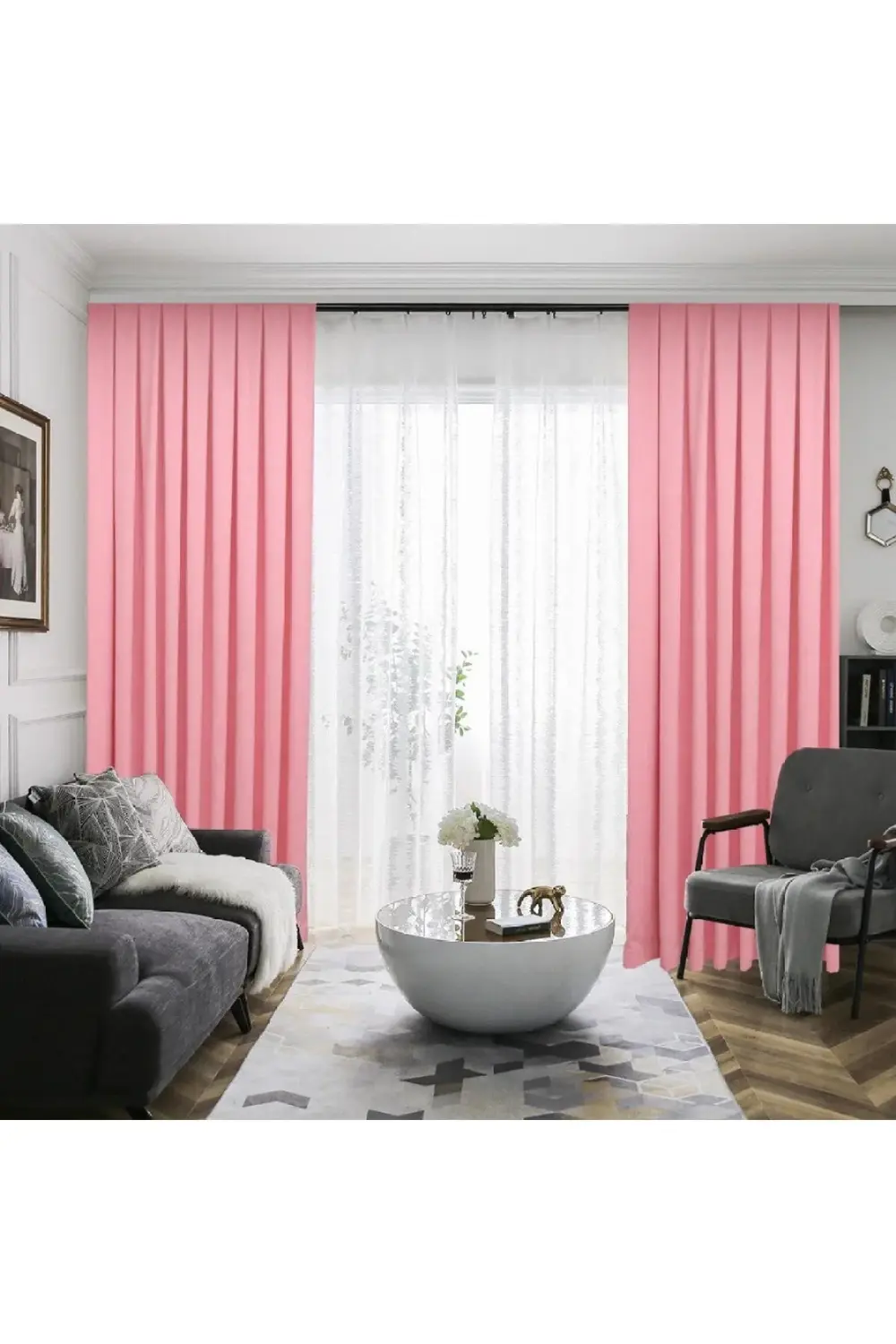 Petek Dokulu Kadife Görünümlü Dökümlü Yüksek Kaliteli Fon Perde 1