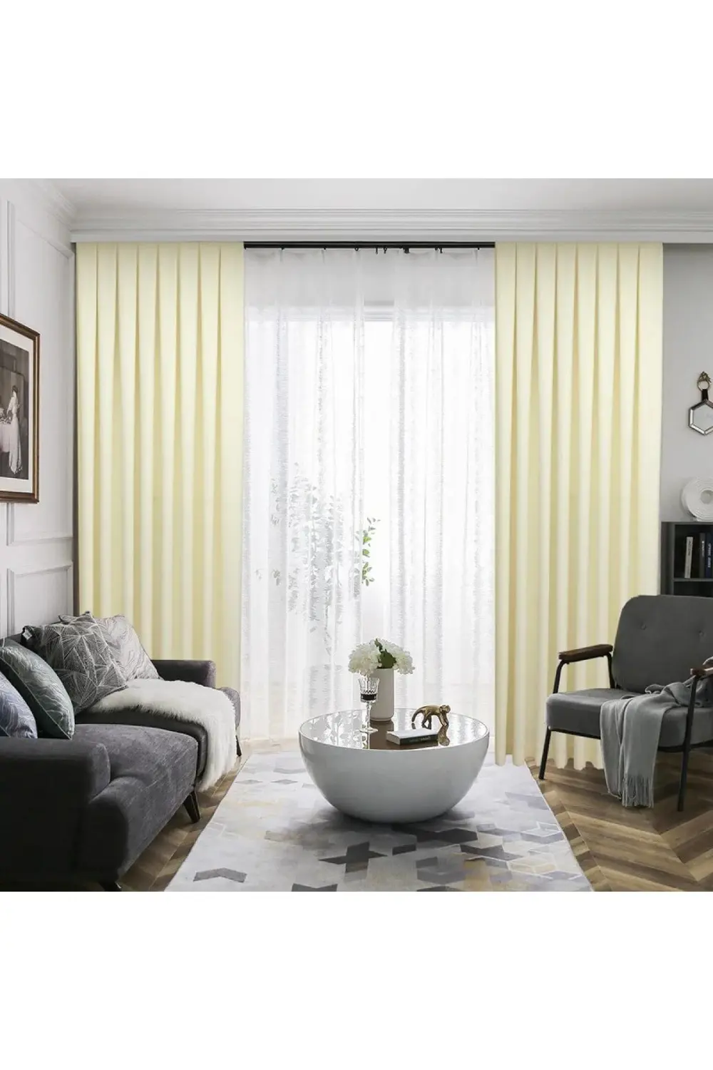 Petek Dokulu Kadife Görünümlü Dökümlü Yüksek Kaliteli Fon Perde 1