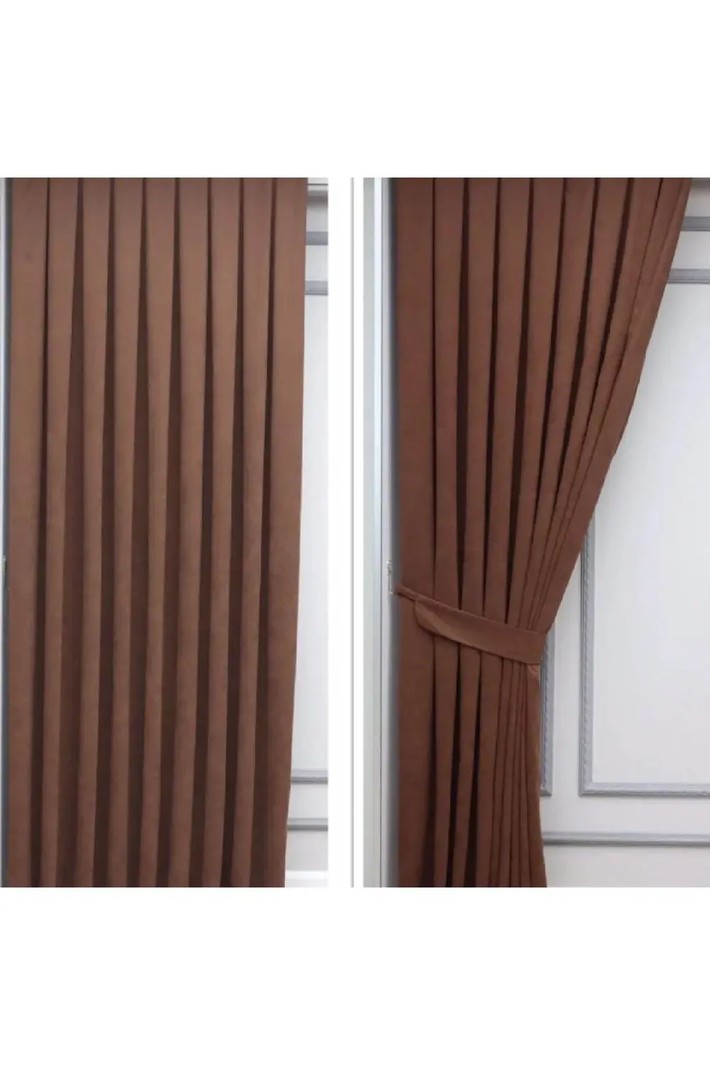 Petek Dokulu Kadife Görünümlü Dökümlü Yüksek Kaliteli Fon Perde 1