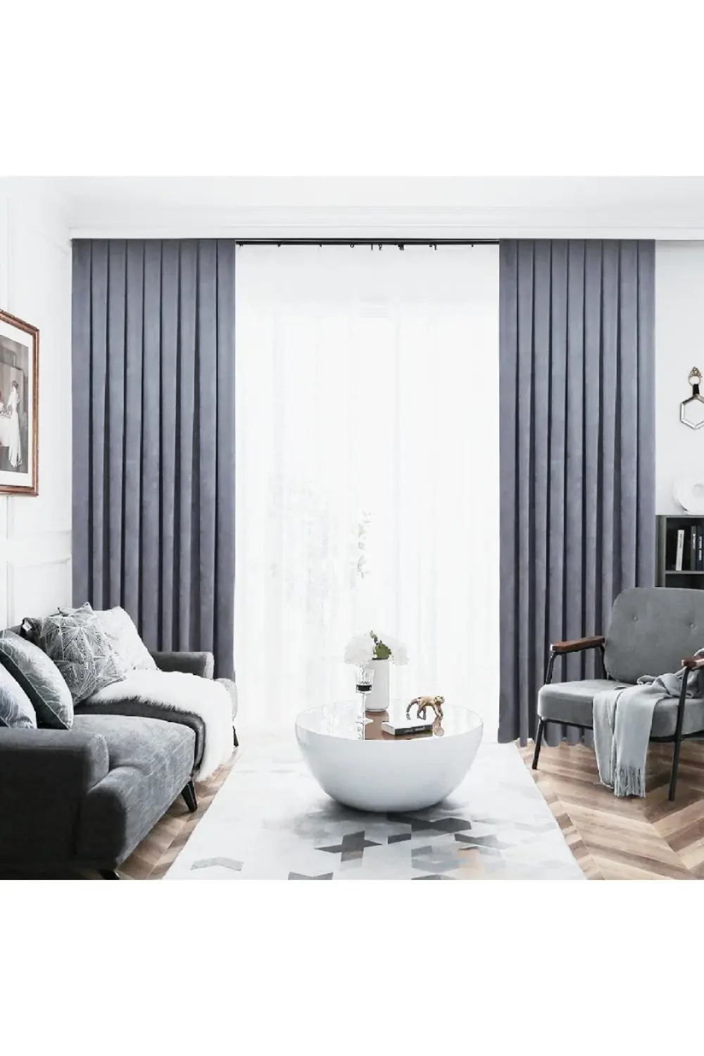 Petek Dokulu Kadife Görünümlü Dökümlü Yüksek Kaliteli Fon Perde 1