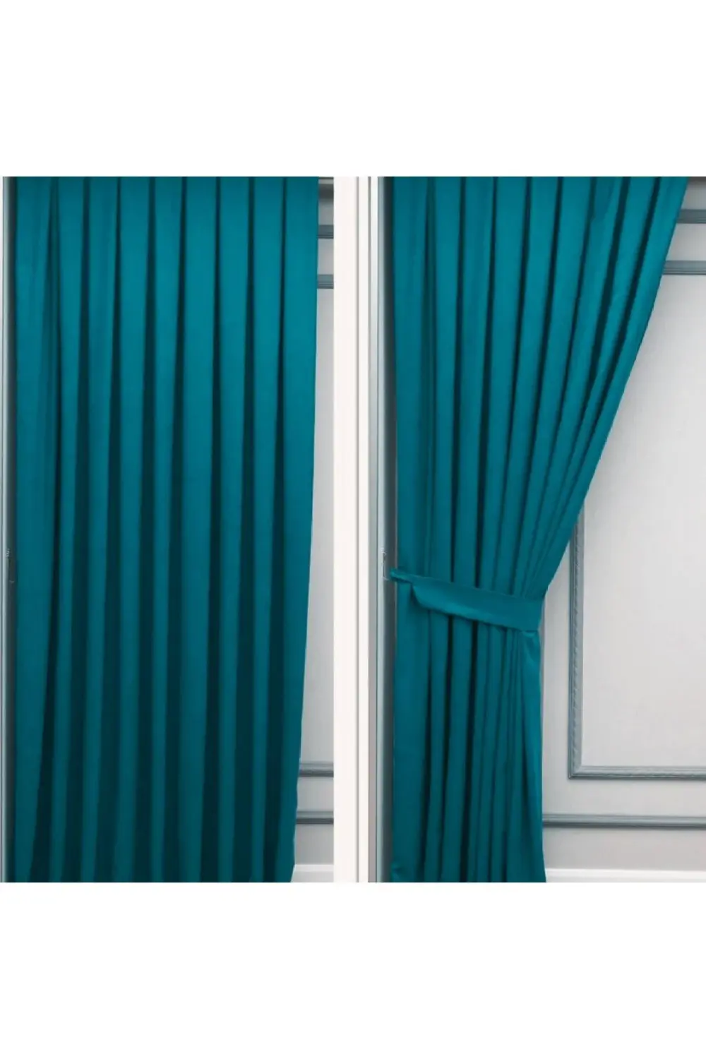 Petek Dokulu Kadife Görünümlü Dökümlü Yüksek Kaliteli Fon Perde 1