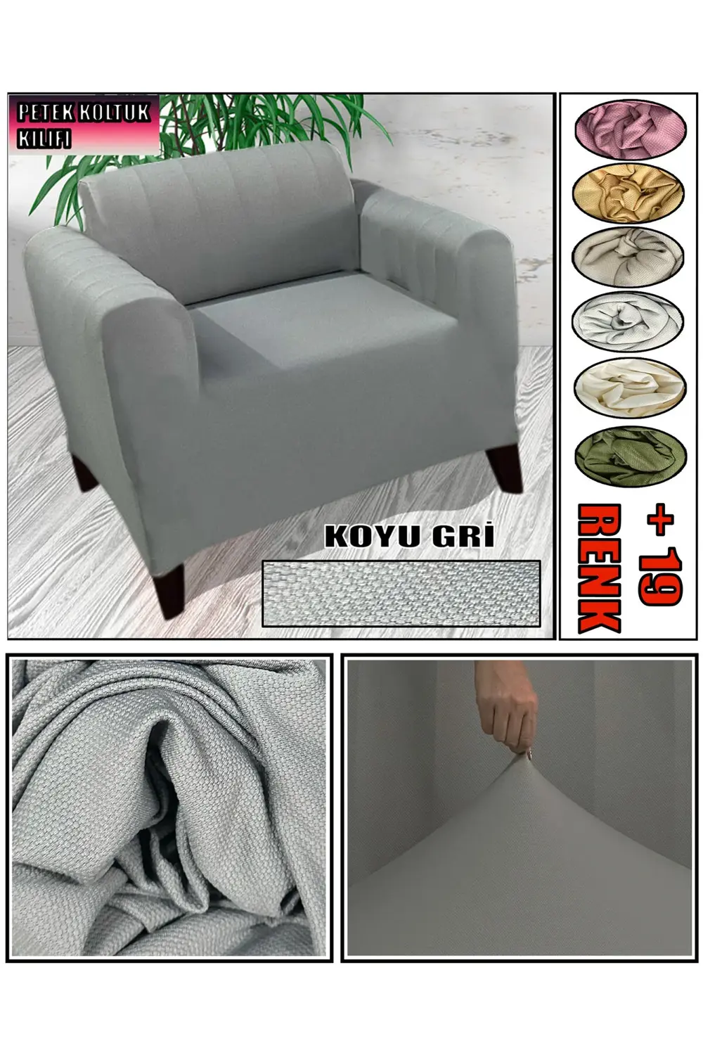 PETEK KUMAŞ TEKLİ KOLTUK & BERJER KOLTUK KILIFI
