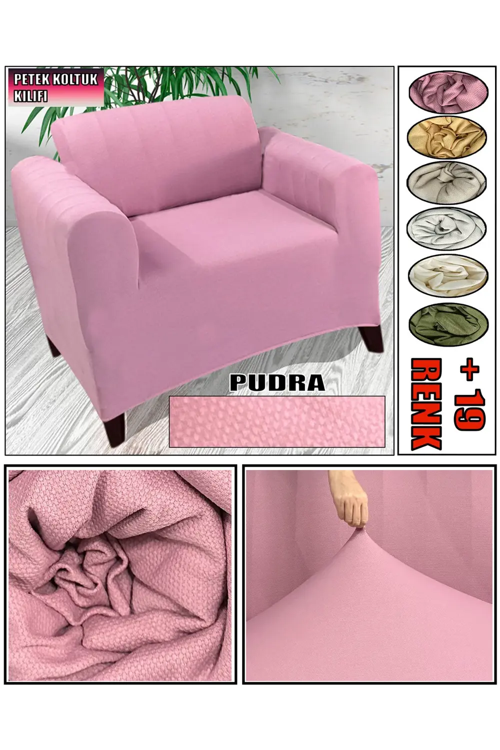 PETEK KUMAŞ TEKLİ KOLTUK & BERJER  KOLTUK KILIFI