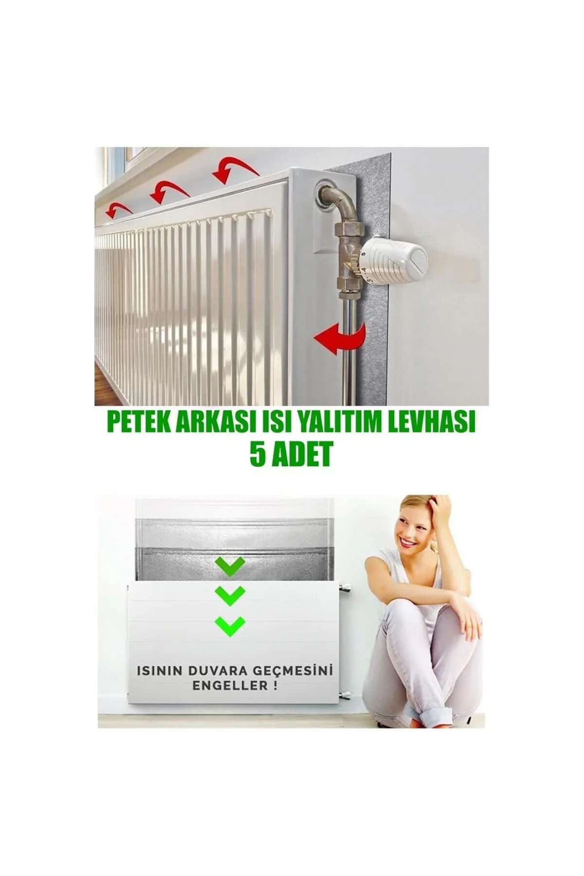 Petek Radyatör Arkası Isı Yalıtım Levhası 3 ADET 50x100 cm