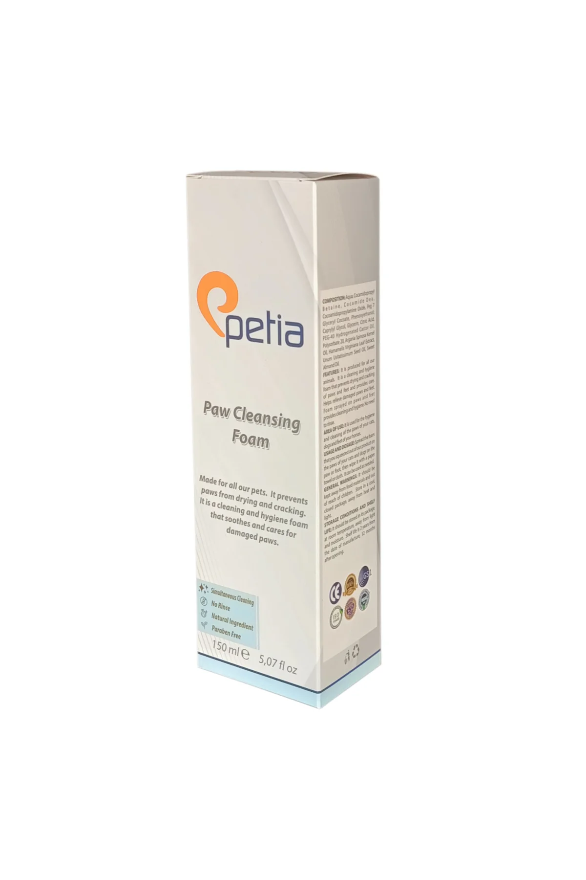 Petia Paw Cleansing Foam Doğal Kedi Köpek Pati Temizleme Köpüğü 1