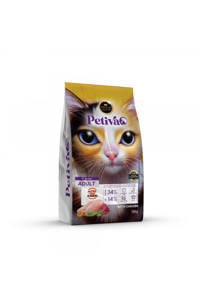 Petiva Tavuklu Yetişkin Kedi Maması 1,5 Kg