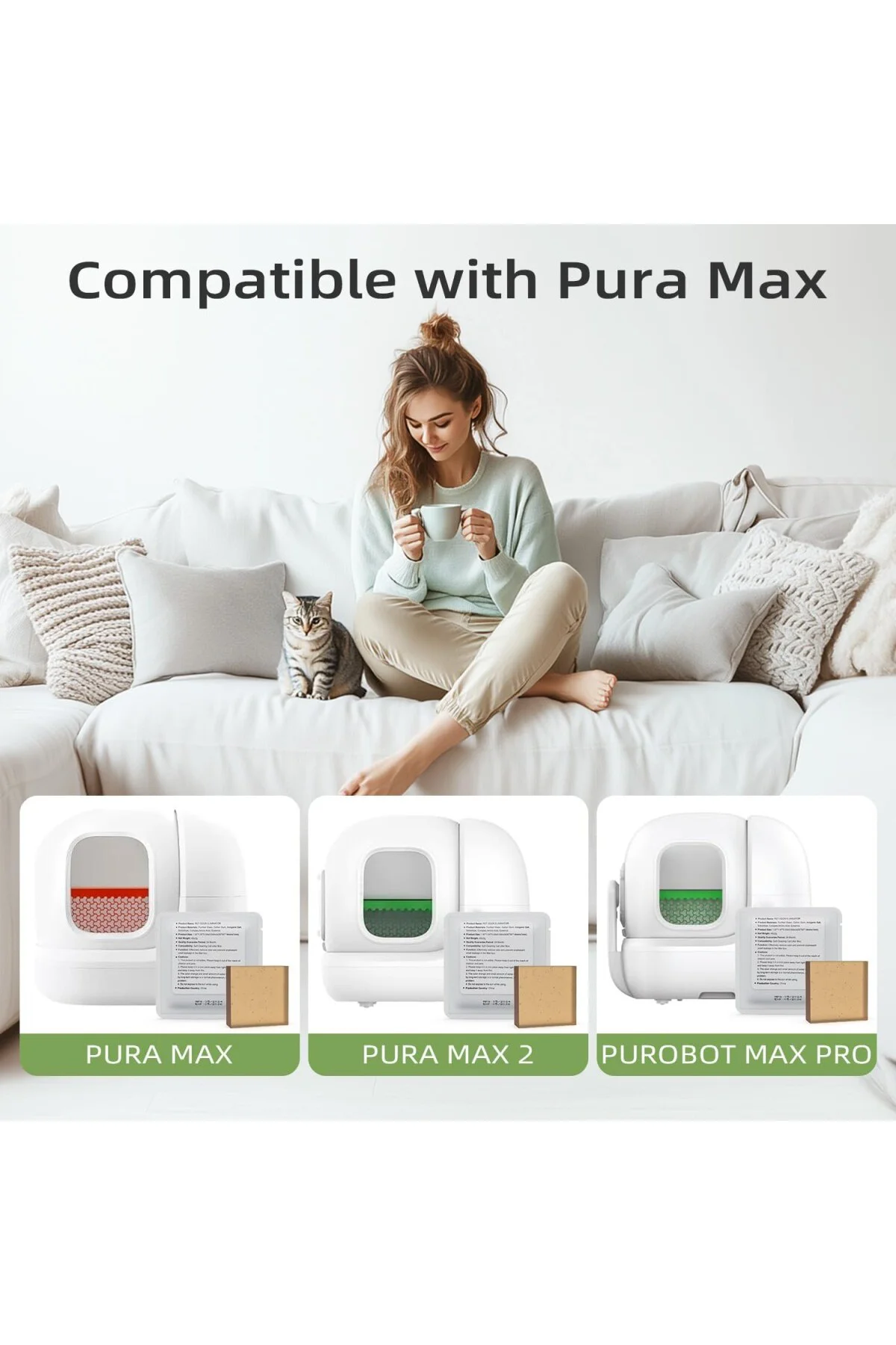 PETKIT Pura Max için 6 adet koku giderici, kendi kendini temizley