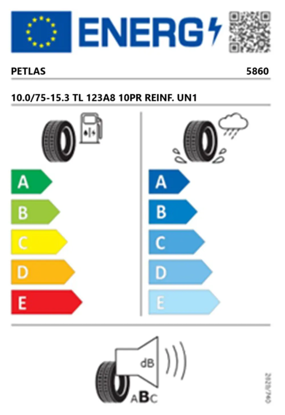 Petlas 10.0/75-15.3 TL 123A8 10PR REINF. UN1 Balya Makinesi Lasti