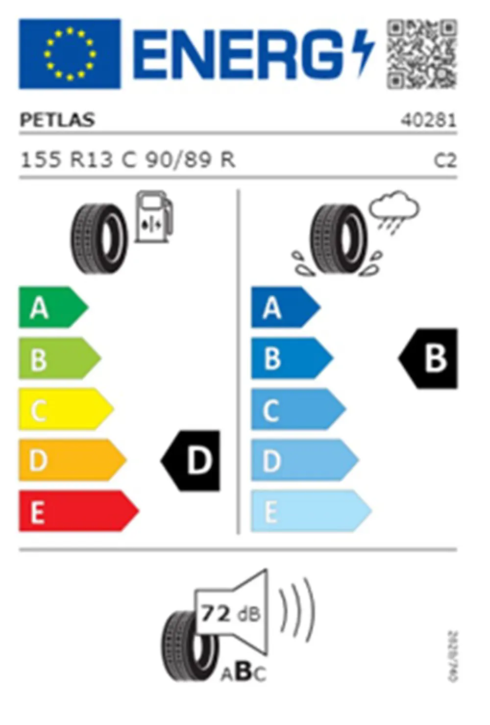 Petlas 155 R13 C TL 90/89R 8PR FULL POWER PLUS PT825 Kamyonet Yaz