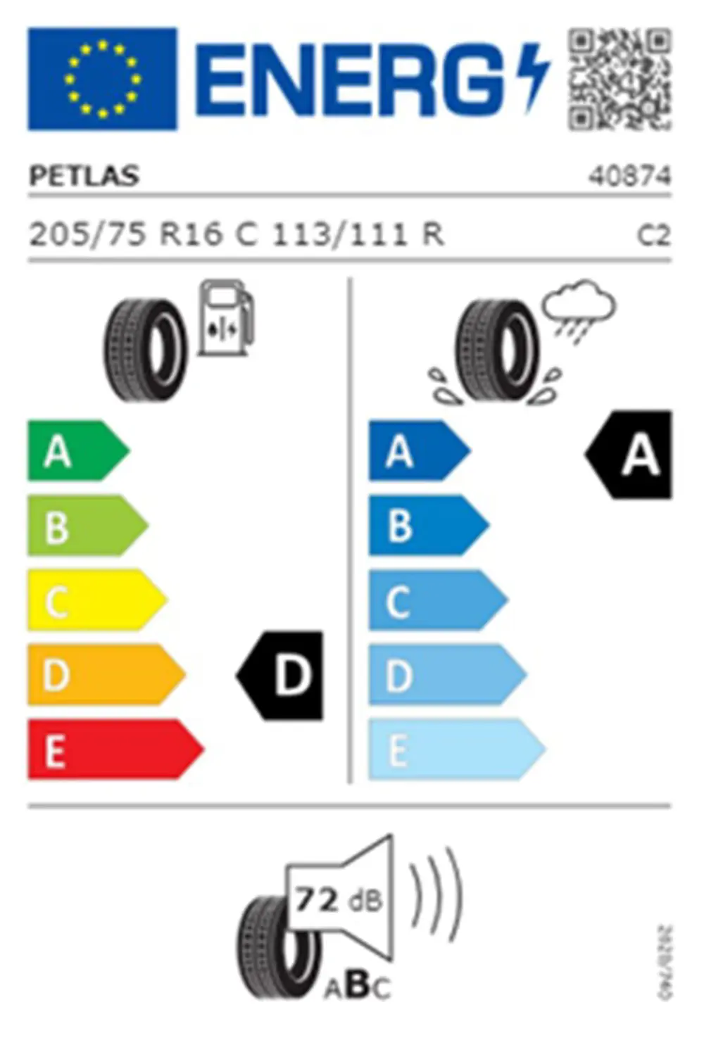 Petlas 205/75 R16 C TL 113/111R 10PR FULL POWER PT825 PLUS Kamyon
